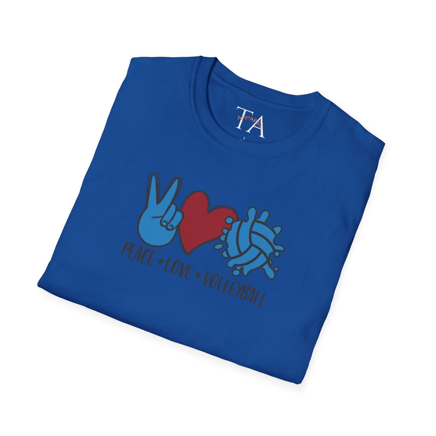 Peace Love Volleyball Unisex T-Shirt, Casual Tee, Sports Apparel, Gift for Volleyball Lovers, Summer Fashion