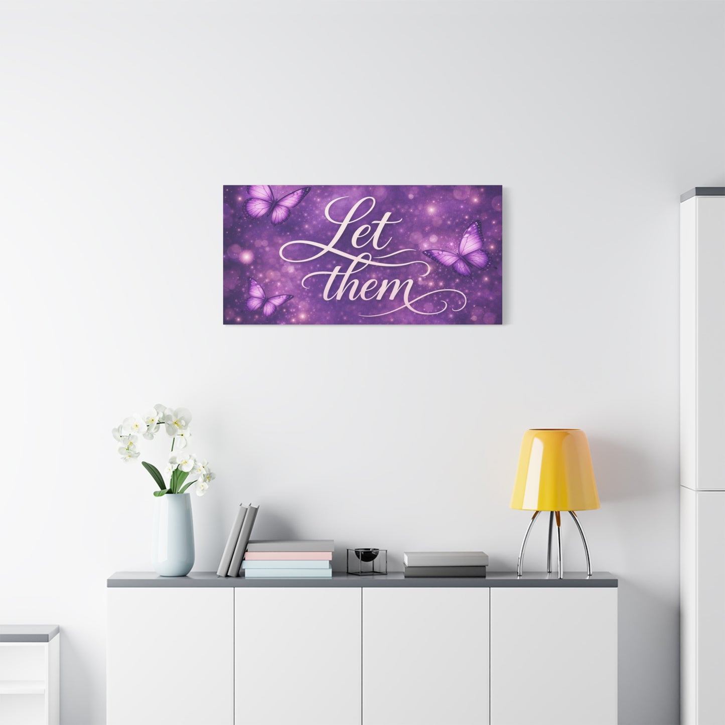 Let Them - Purple Butterfly Matte Canvas Wall Art