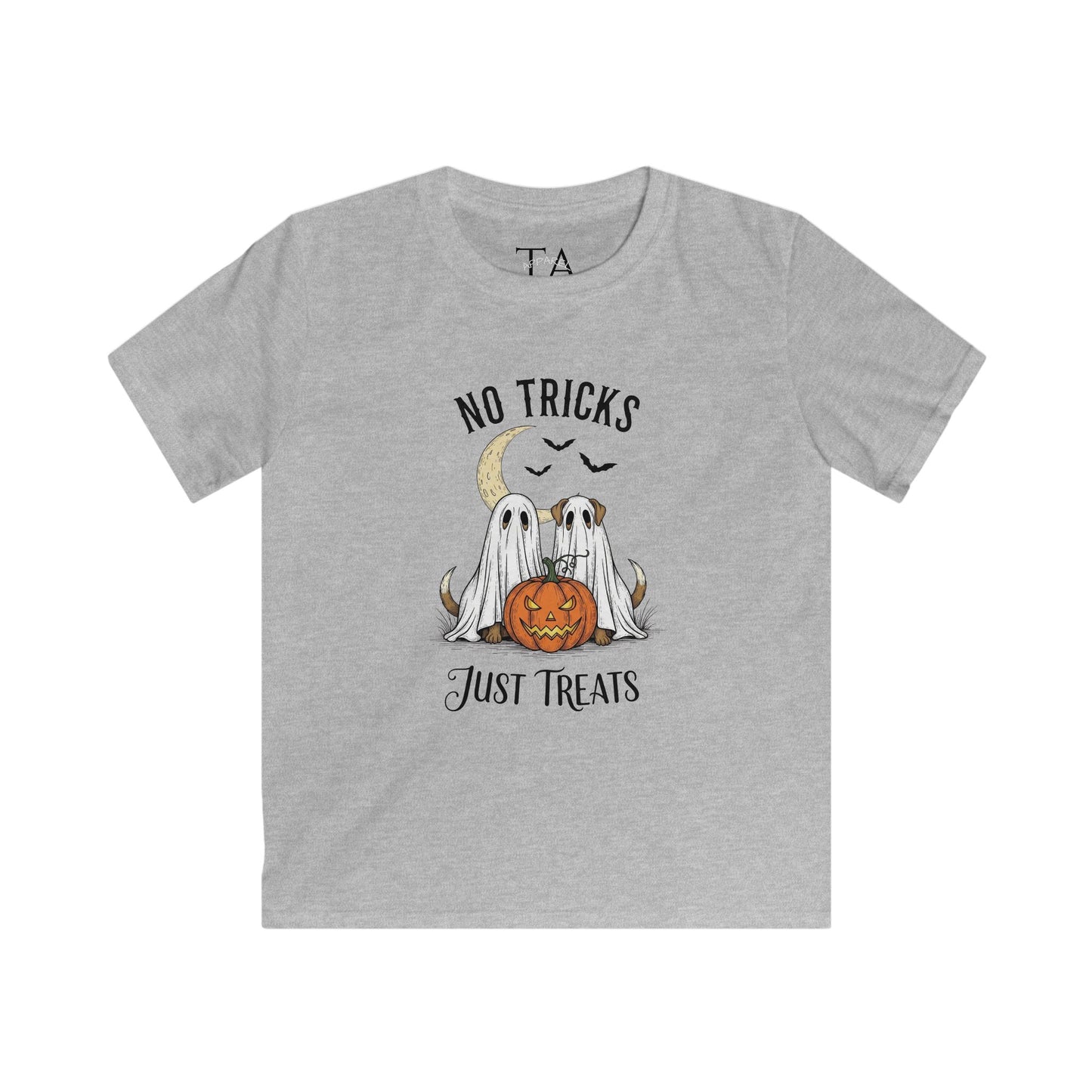 Ghostly Halloween Tee for Kids - No Tricks Just Treats