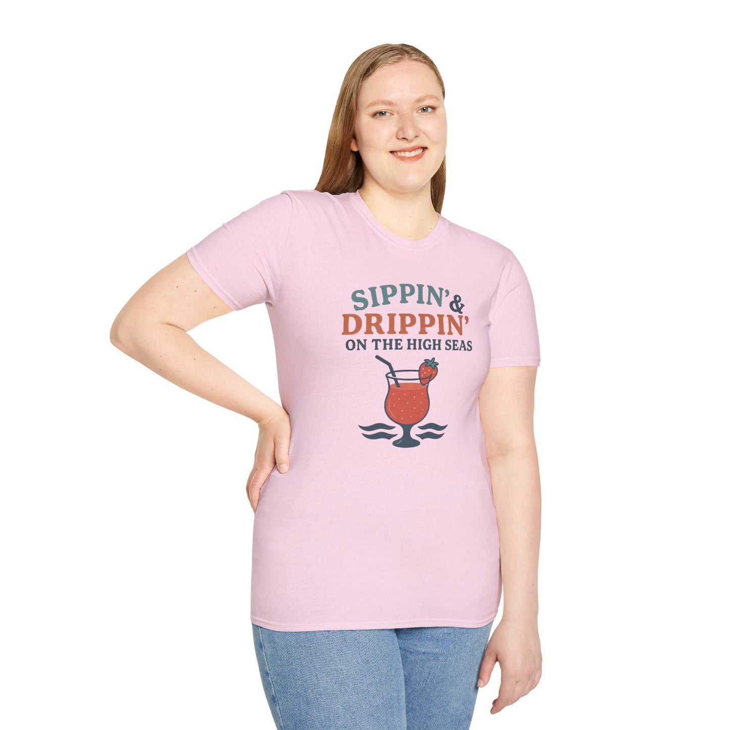 Nautical Cocktail T-Shirt - Sippin & Drippin Summer Vibes Beach Party Wear