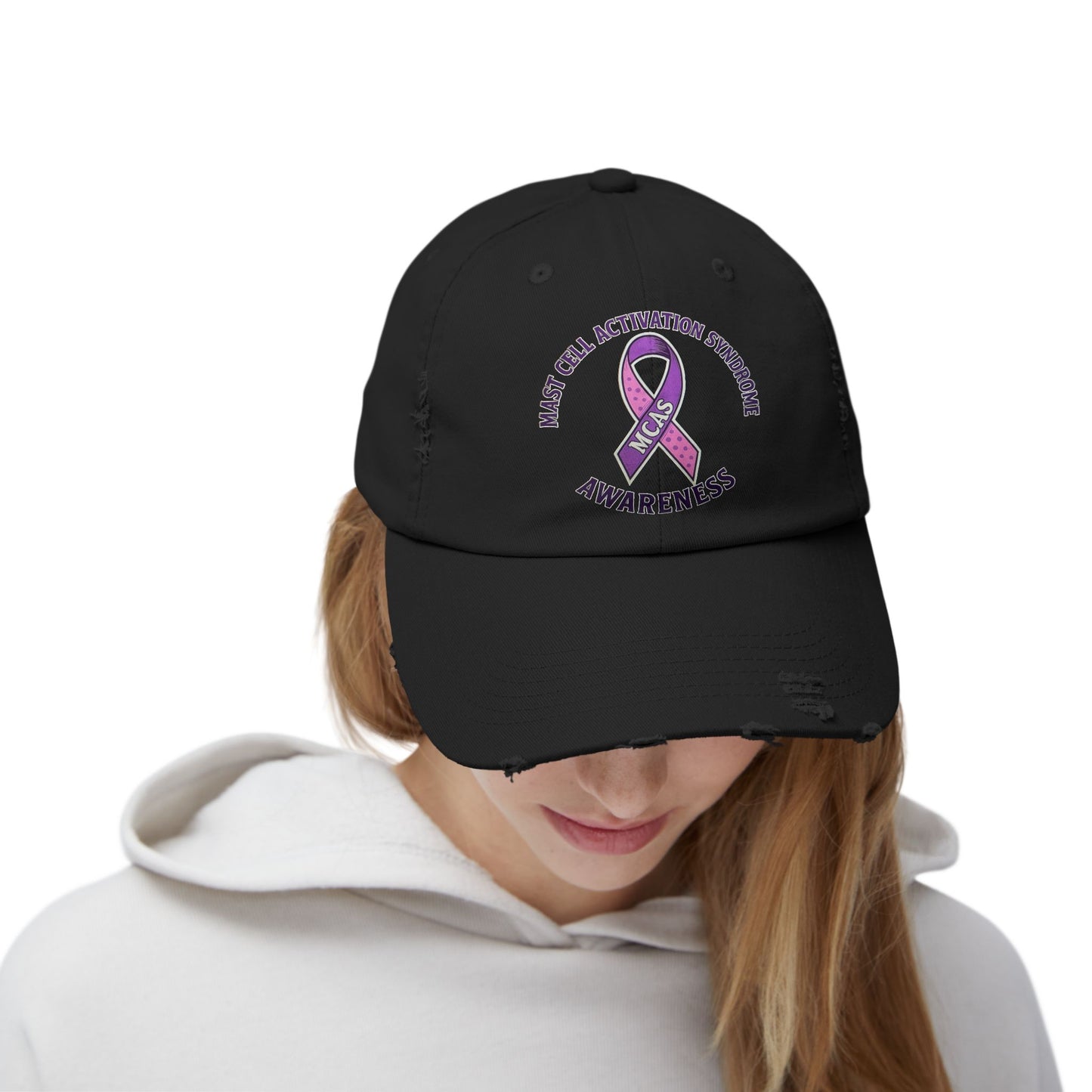 Mast Cell Activation Syndrome Unisex Distressed Awareness Hat