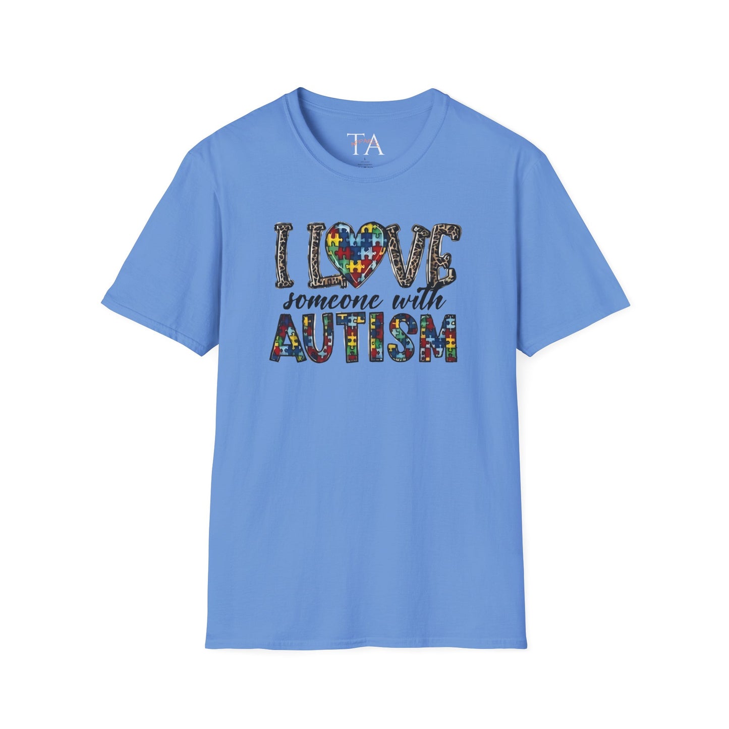 Autism Awareness Unisex T-Shirt - I Love Someone with Autism Design