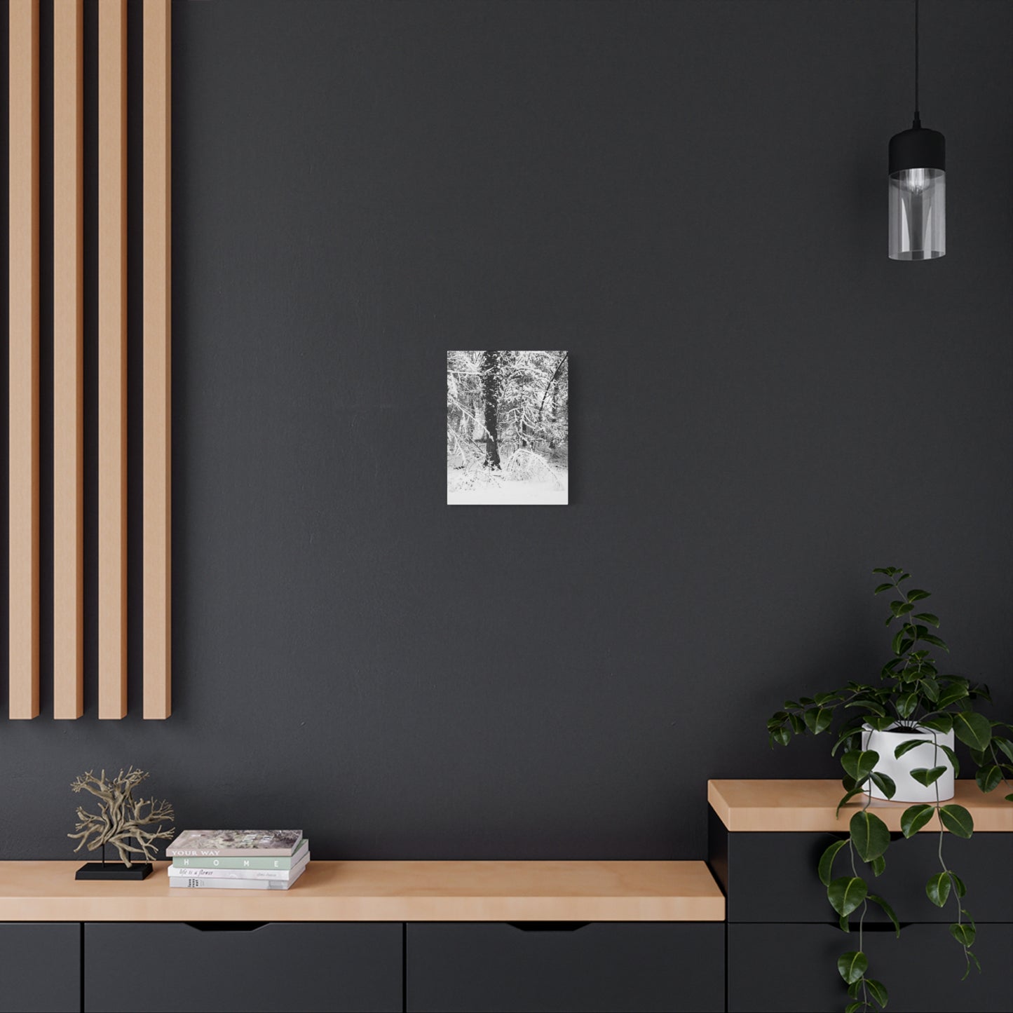 Serene Winter Wonderland in the Woods - Canvas Wall Art