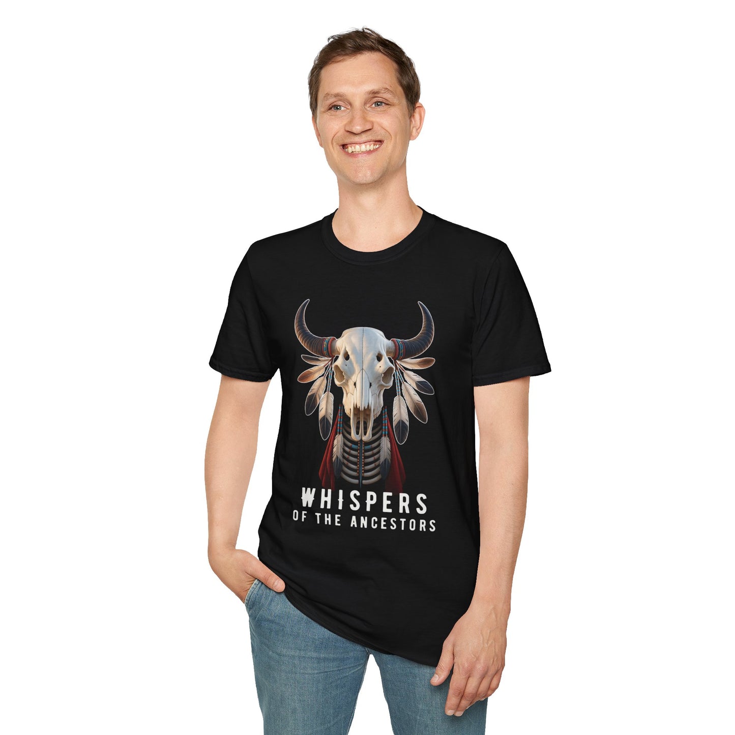 Native American Buffalo Skull T-Shirt - Whispers of the Ancestors
