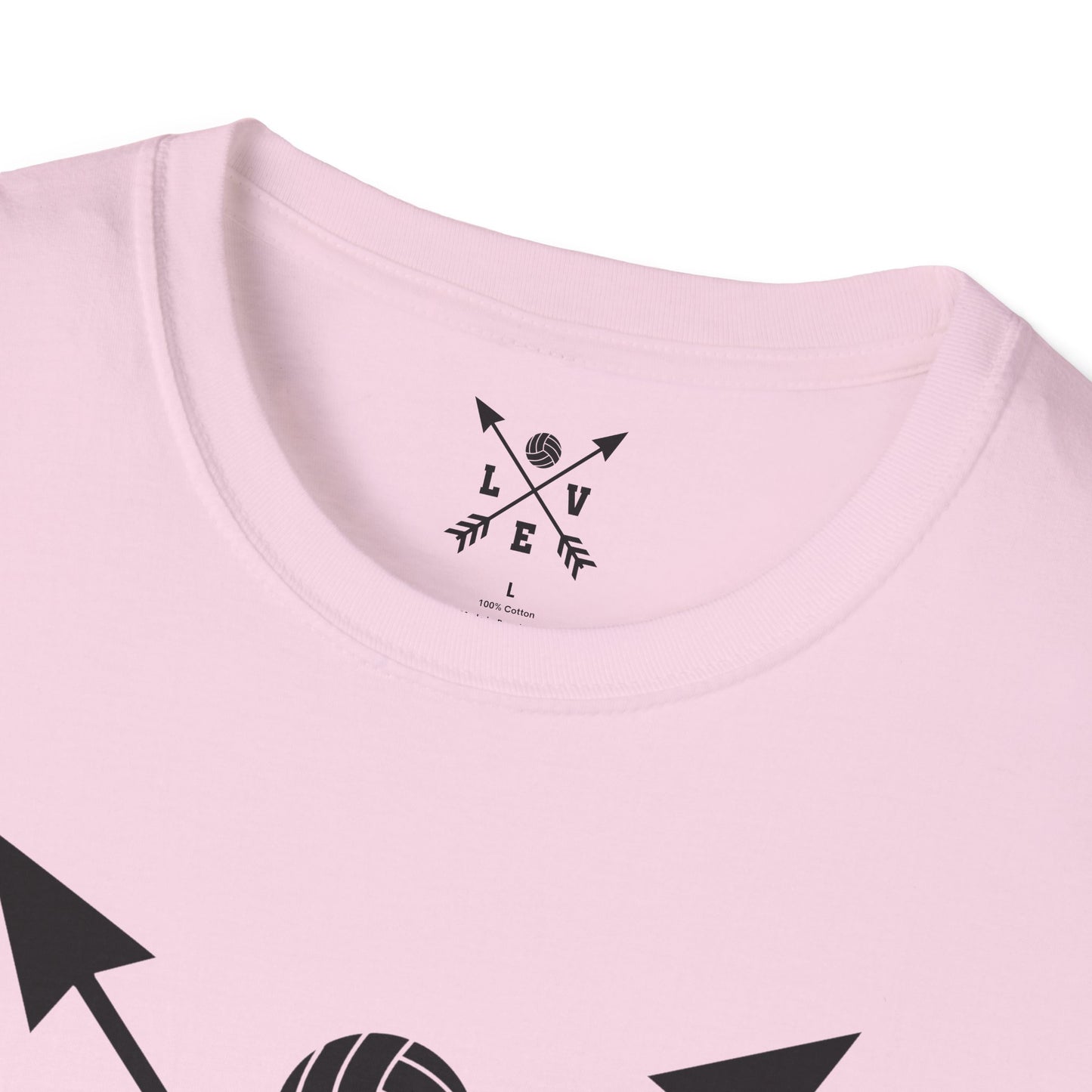 Love Volleyball Unisex T-Shirt | Sporty Tee, Gift for Athletes, Casual Wear, Heart and Arrow Design, Game Day Shirt