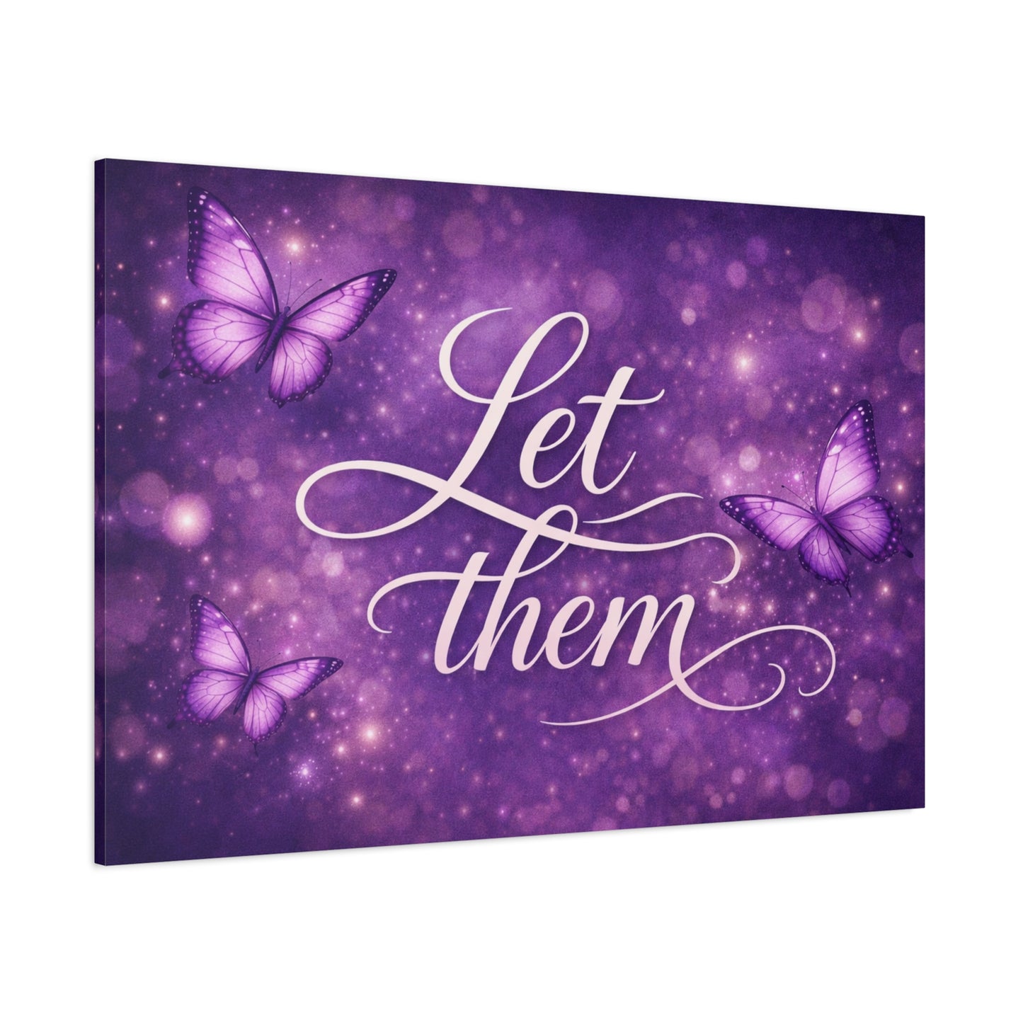 Let Them - Purple Butterfly Matte Canvas Wall Art