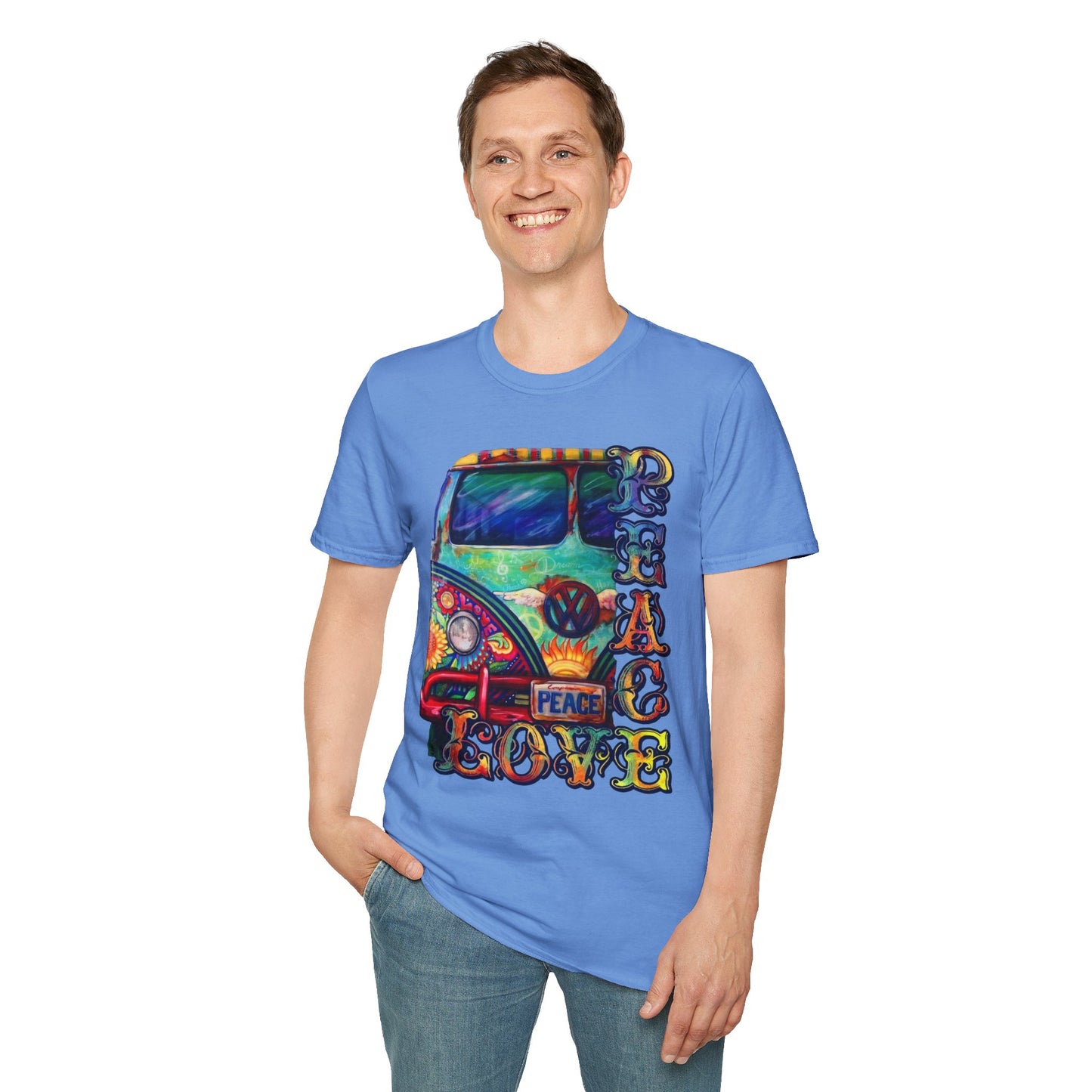 VW Groovy Peace & Love Retro Festival Shirt Tie-Dye T-Shirt