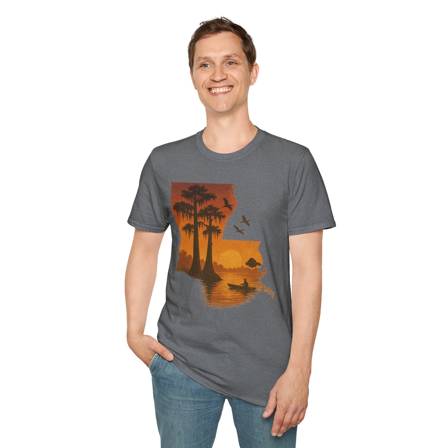Louisiana Sunset T-Shirt, Unisex Beach Tee, Summer Vacation Shirt, Nature Lover Gift, Outdoor Adventure Apparel