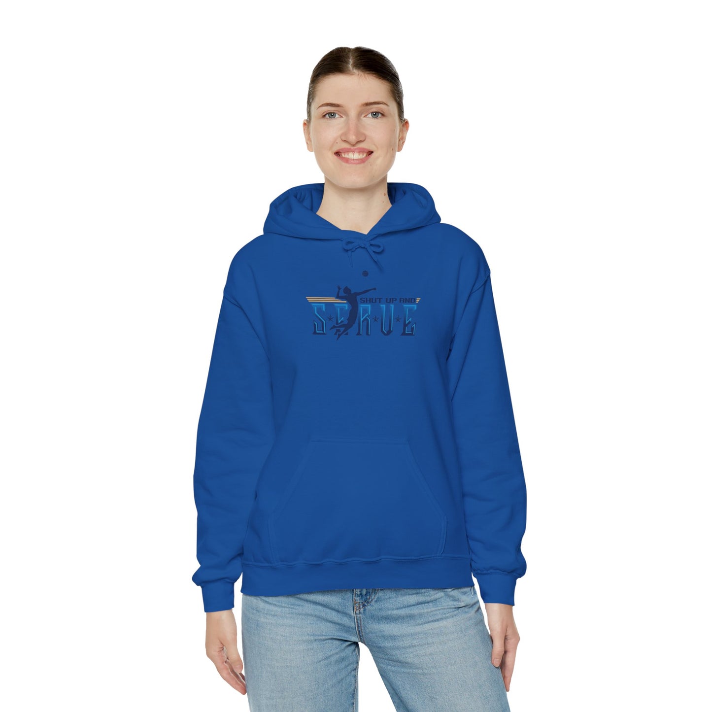 UPTIME Volleyball Hoodie with Serve Design, Unisex Sportswear, Perfect Gift for Athletes, Workout Gear, Cool Casual Wear, Back to School