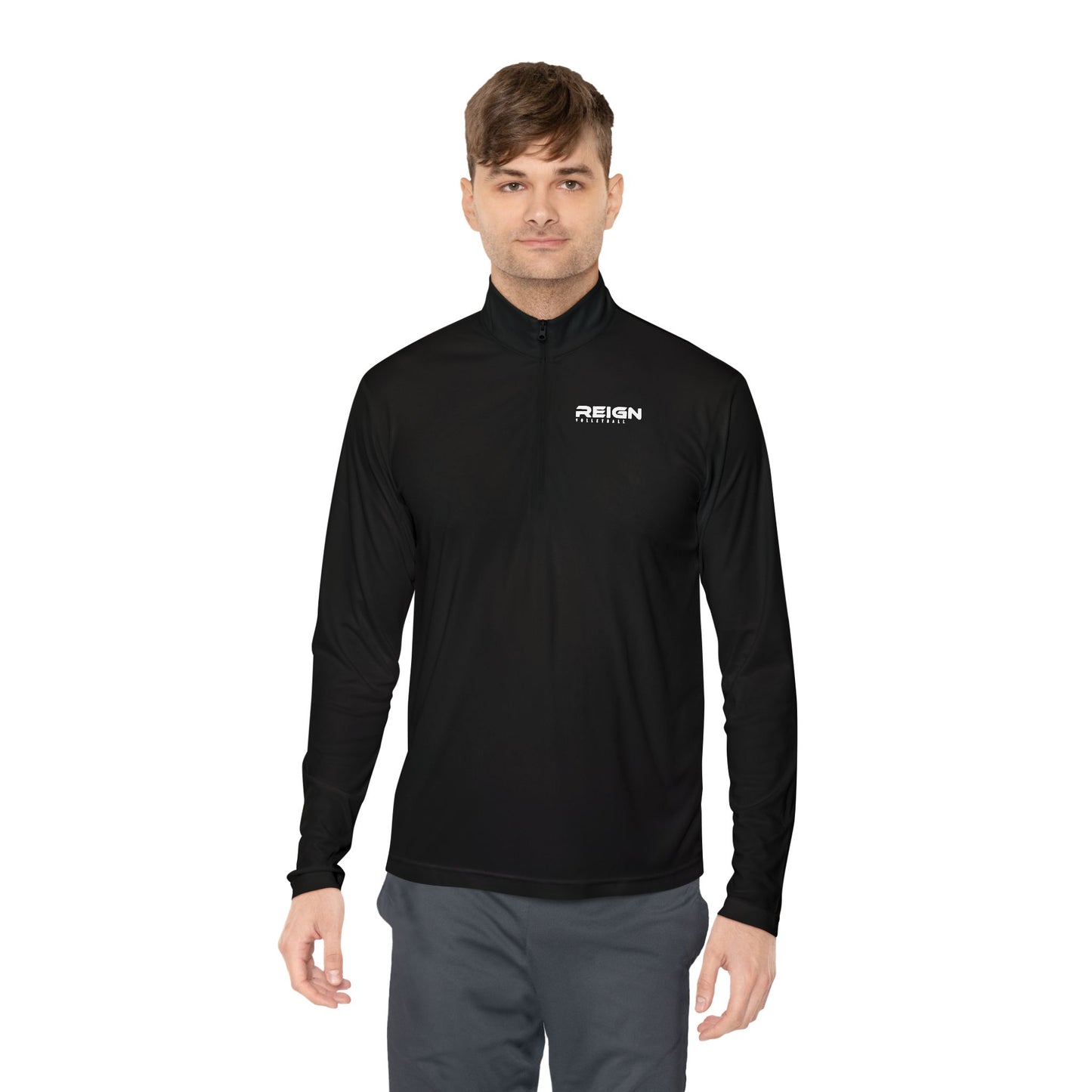 Reign Volleyball Quarter-Zip Pullover — Minimal 'weekend' Chest Logo Pullover
