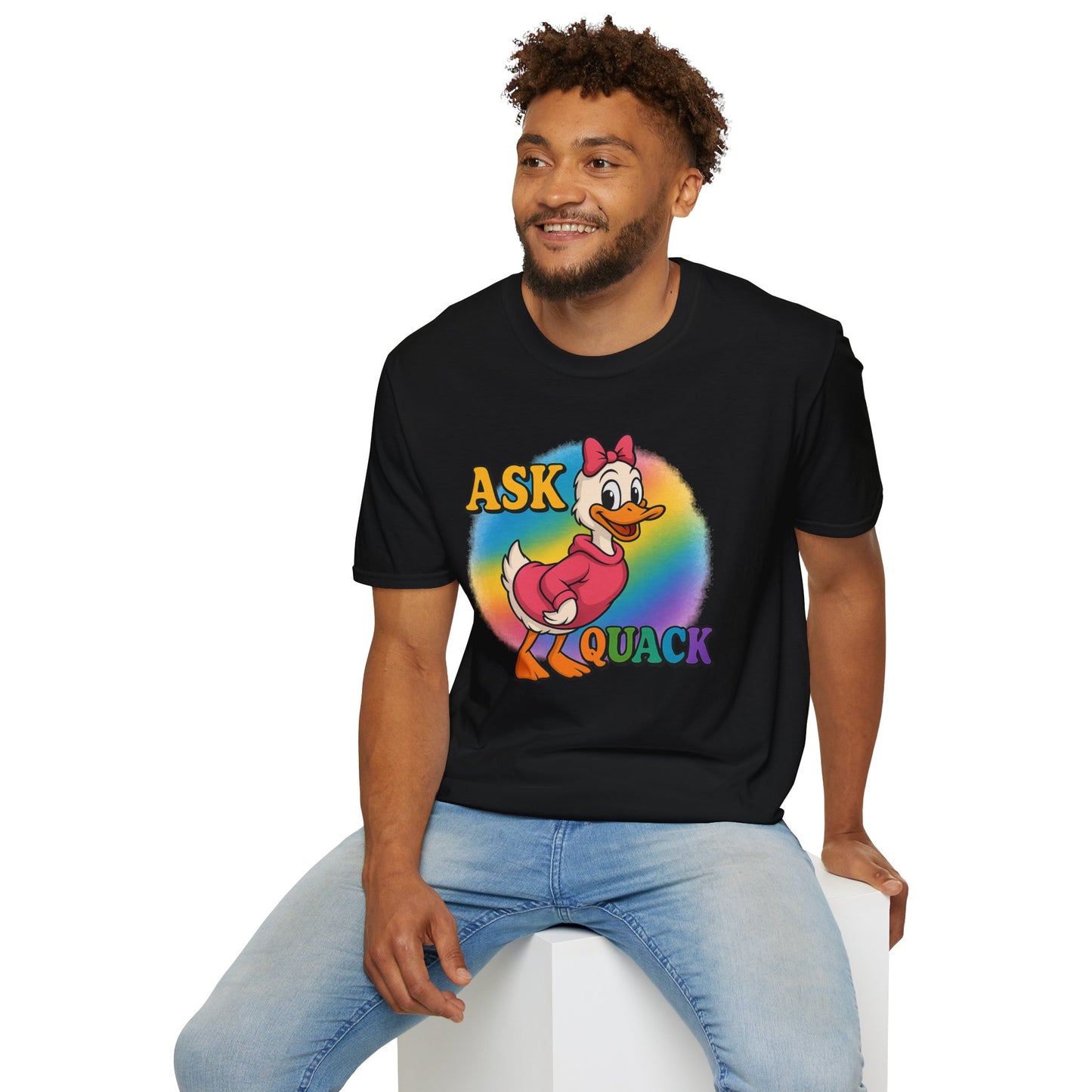 Ask Quack Duck Unisex T-Shirt - Funny Graphic Tee for Kids and Adults