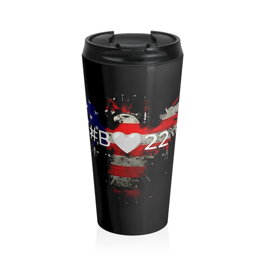 #B🤍22 Stainless Steel Travel Mug - Veterans Lives Matter Insulated Tumbler, 15oz | Fourth of July, BBQs, Camping, Gifts