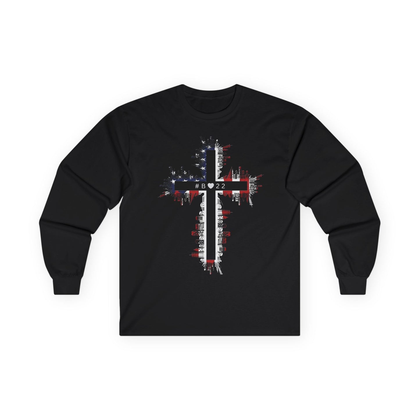 Ben's Heart 22 Foundation Patriotic Long Sleeve Tee, Veterans Lives Matter Unisex Shirt for Faith and Freedom