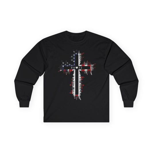Ben's Heart 22 Foundation Patriotic Long Sleeve Tee, Veterans Lives Matter Unisex Shirt for Faith and Freedom
