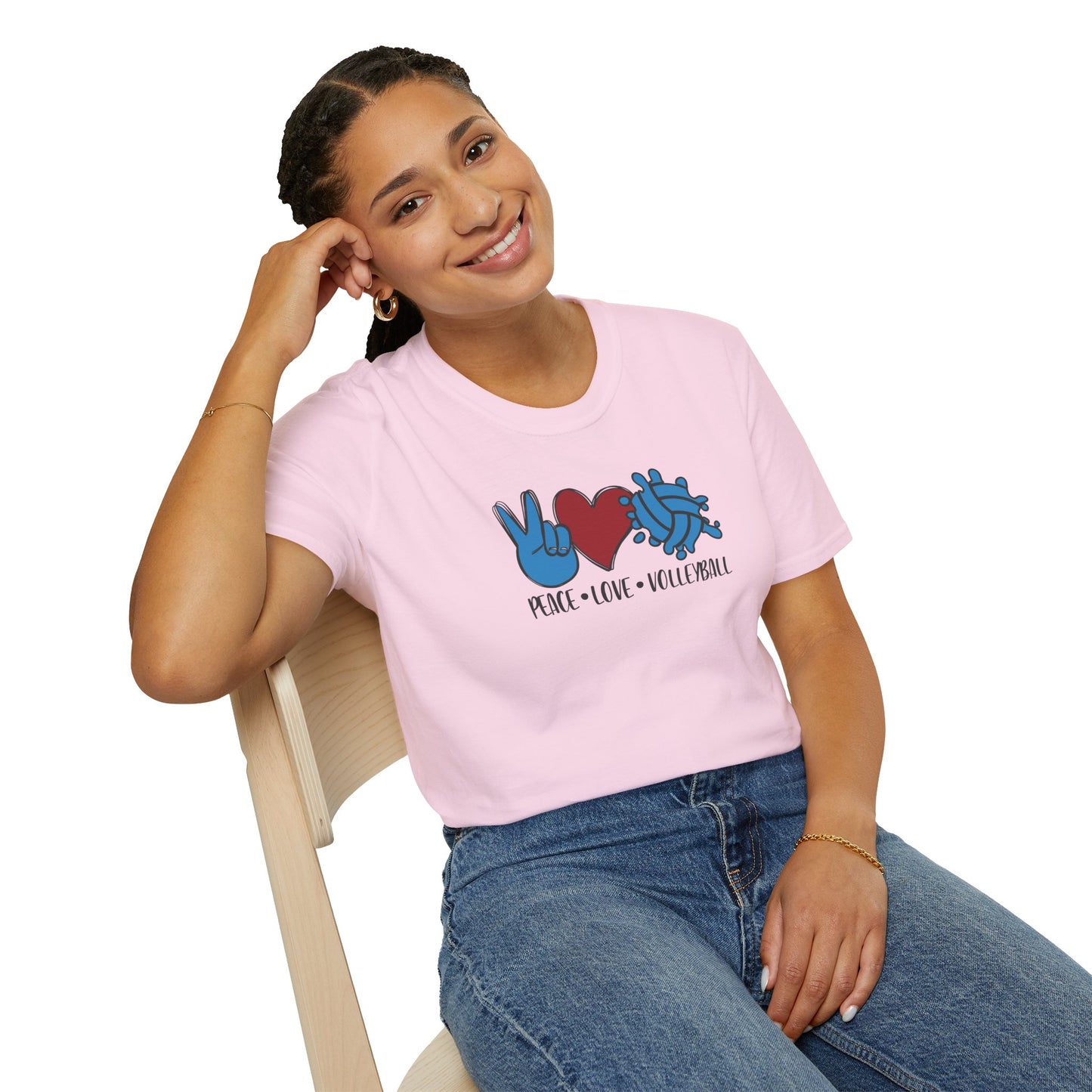 Peace Love Volleyball Unisex T-Shirt, Casual Tee, Sports Apparel, Gift for Volleyball Lovers, Summer Fashion