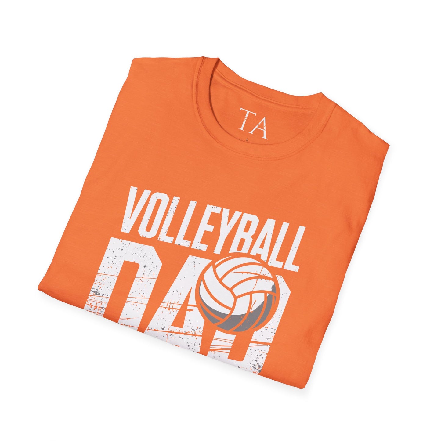 Volleyball Dad Distressed Design Unisex T-Shirt - Customize with Player Number
