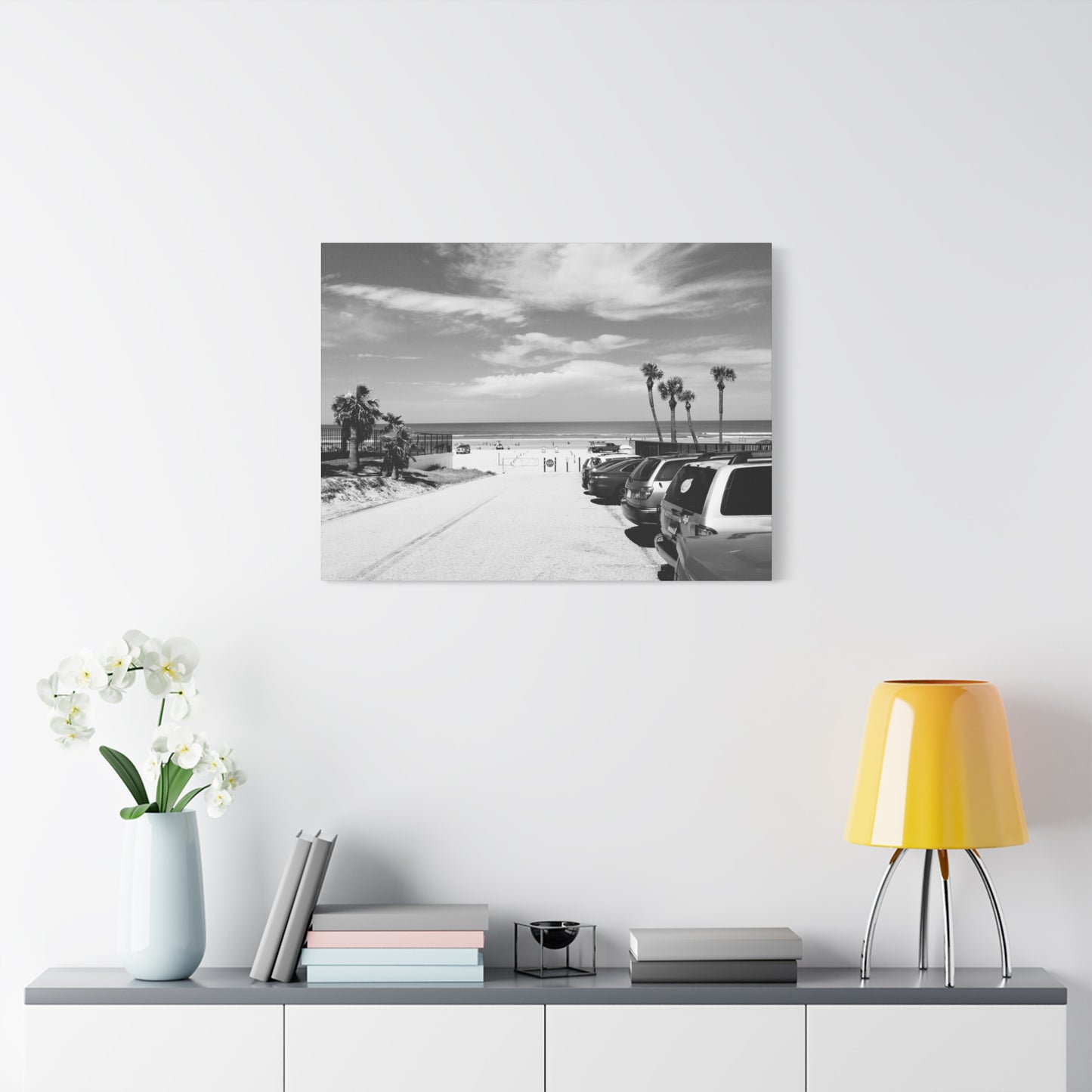 Serene Black & White Beach Vibes - Canvas Art