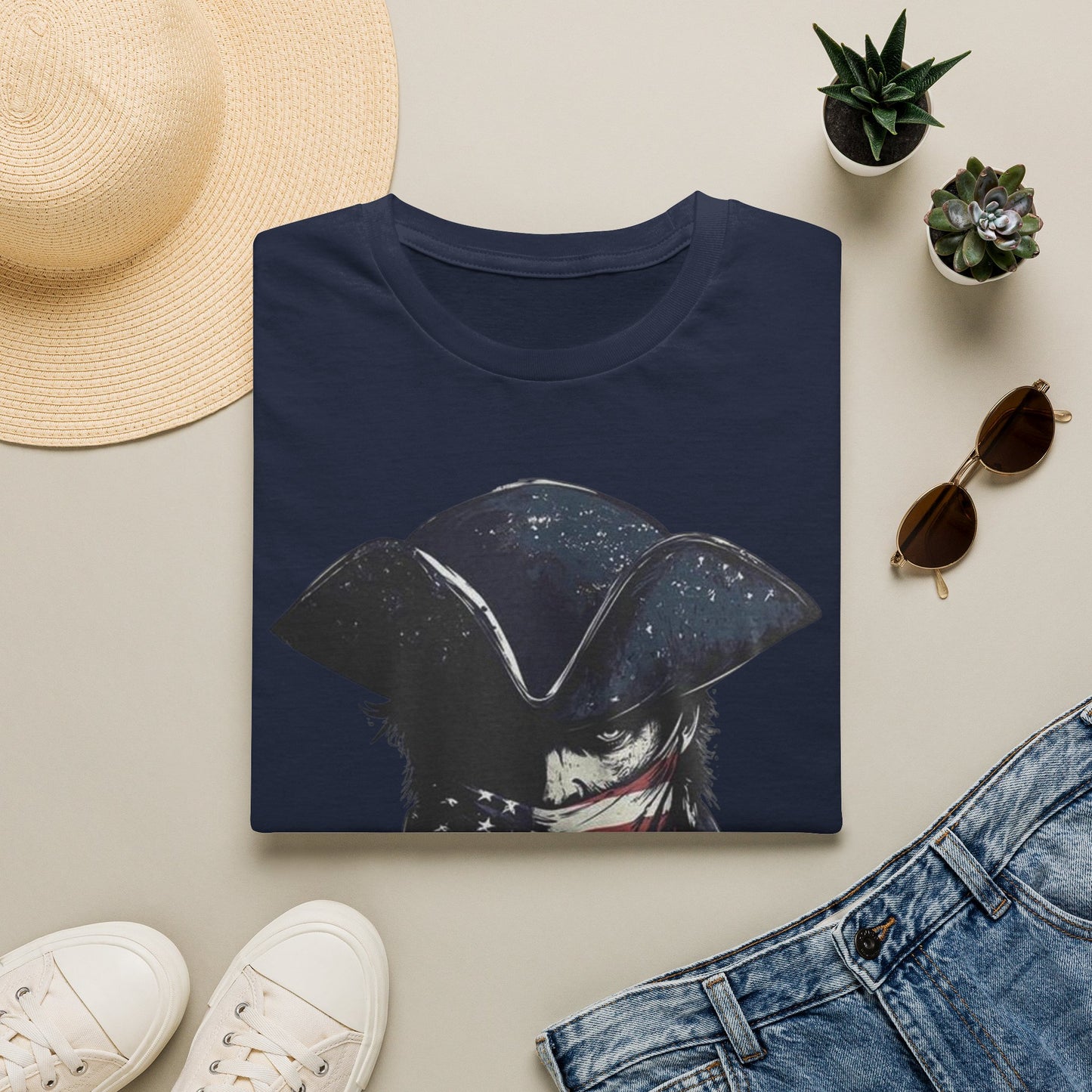Patriotic Tricorn T-Shirt — 1776 Revolutionary Flag Bandana Tee