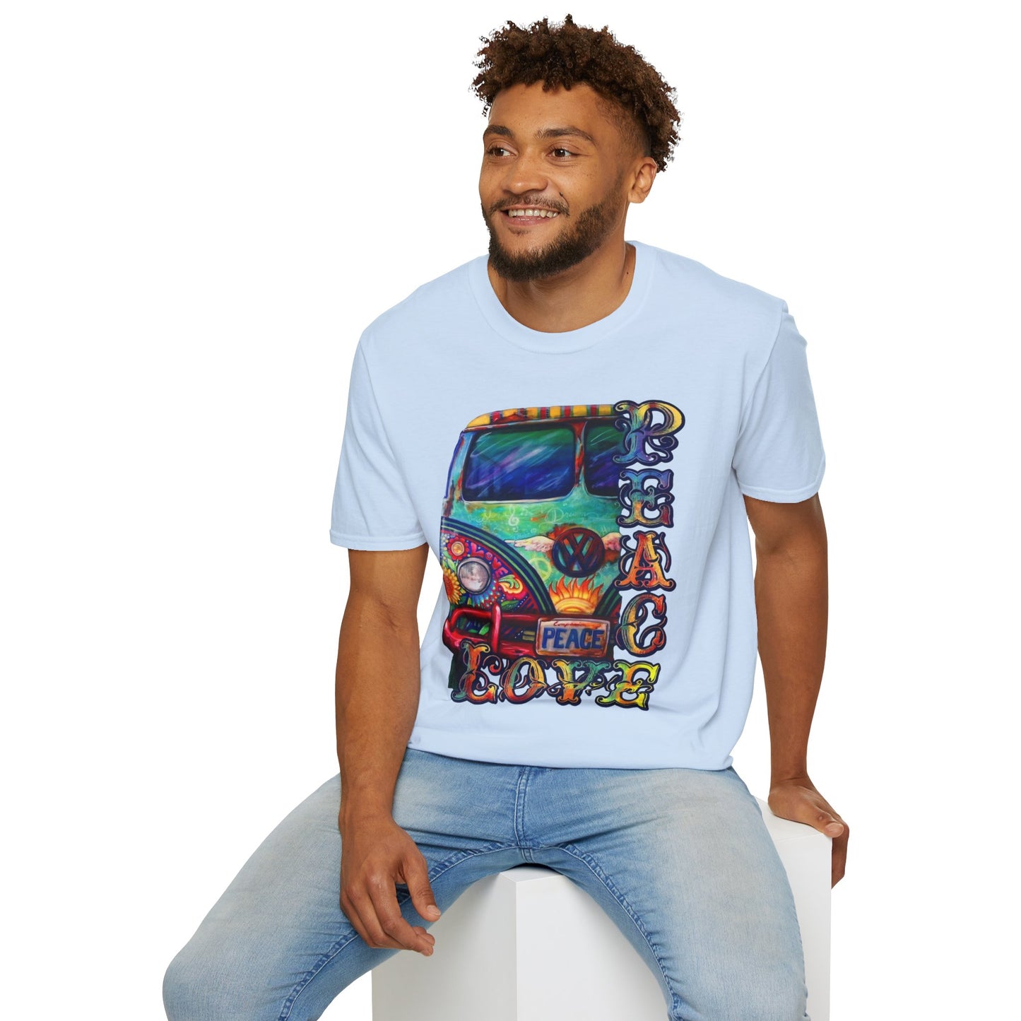 VW Groovy Peace & Love Retro Festival Shirt Tie-Dye T-Shirt