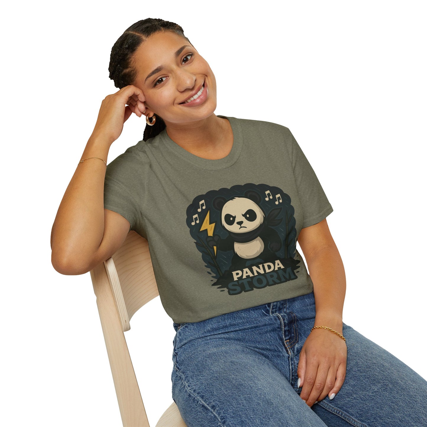 Panda Storm Tee for Animal and Music Lovers - Softstyle T-Shirt