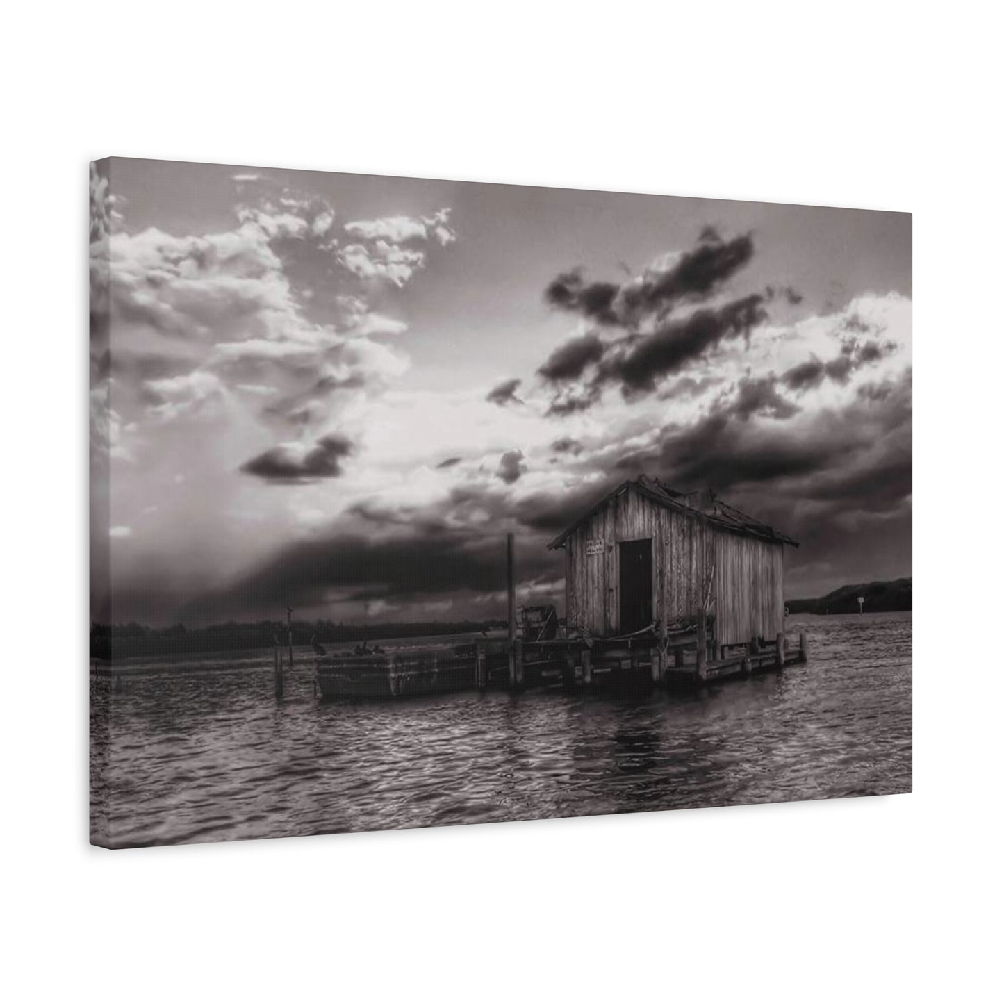 Serene Landscape Canvas Art, Rustic Home Decor, Black and White Wall Art, Perfect for Living Room, Gift for Nature Lovers