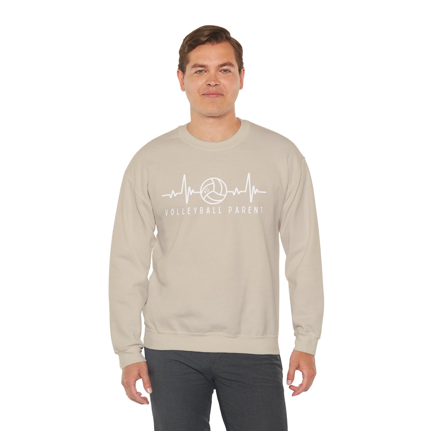 Volleyball Heartbeat Crewneck Sweatshirt #13, Quality Sweatshirt, Parent Gift, Volleyball Fan Apparel, Sports Lover Top