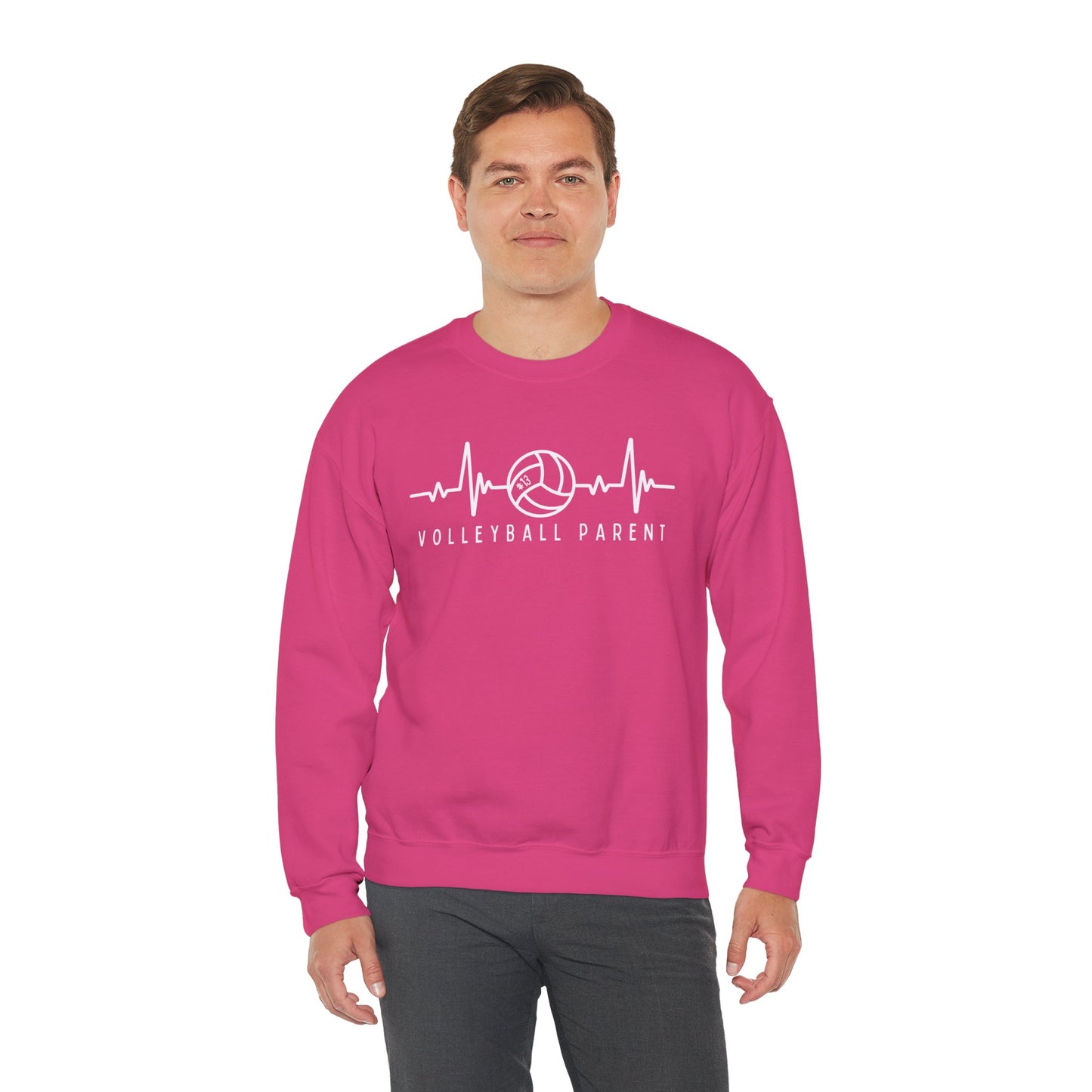 Volleyball Heartbeat Crewneck Sweatshirt #13, Quality Sweatshirt, Parent Gift, Volleyball Fan Apparel, Sports Lover Top