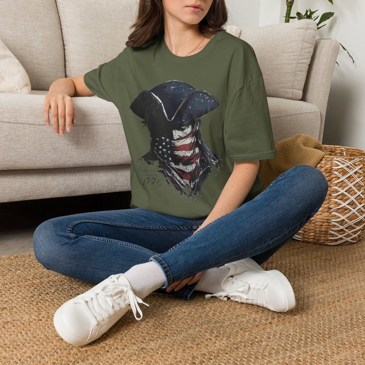 Patriotic Tricorn T-Shirt — 1776 Revolutionary Flag Bandana Tee