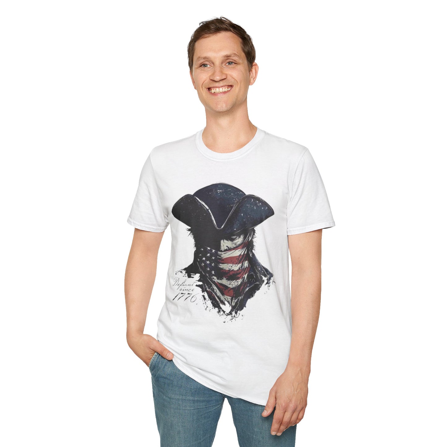 Patriotic Tricorn T-Shirt — 1776 Revolutionary Flag Bandana Tee