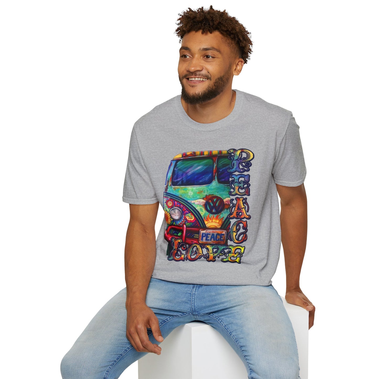 VW Groovy Peace & Love Retro Festival Shirt Tie-Dye T-Shirt