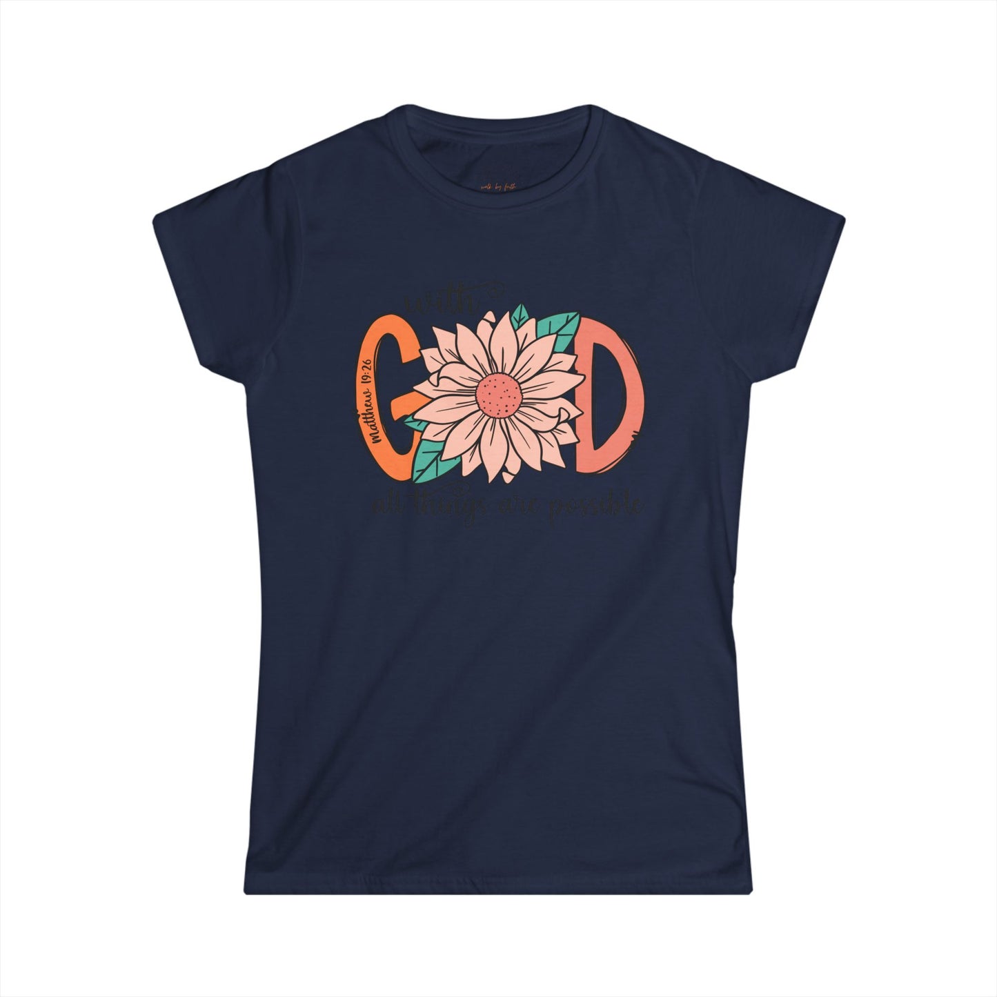Women's Inspirational Tee - "With God All Things Are Possible" - Motivational Shirt for Faith, Spirituality, Gifts, Everyday Wear, [...]
