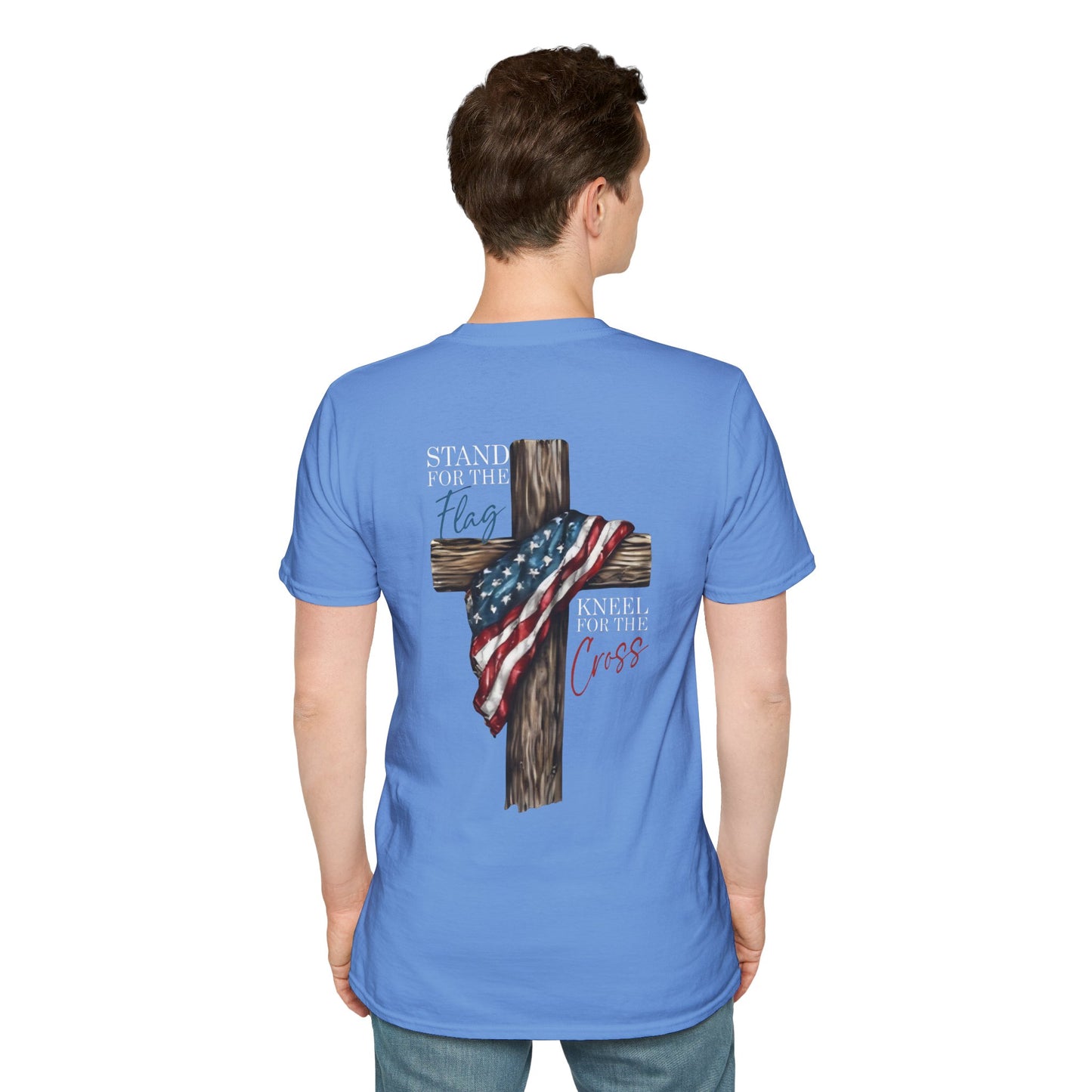 Stand for the Flag, Kneel for the Cross - Patriotic Religious T-Shirt, Faith-Based Apparel, Independence Day Outfit, Christian Gift