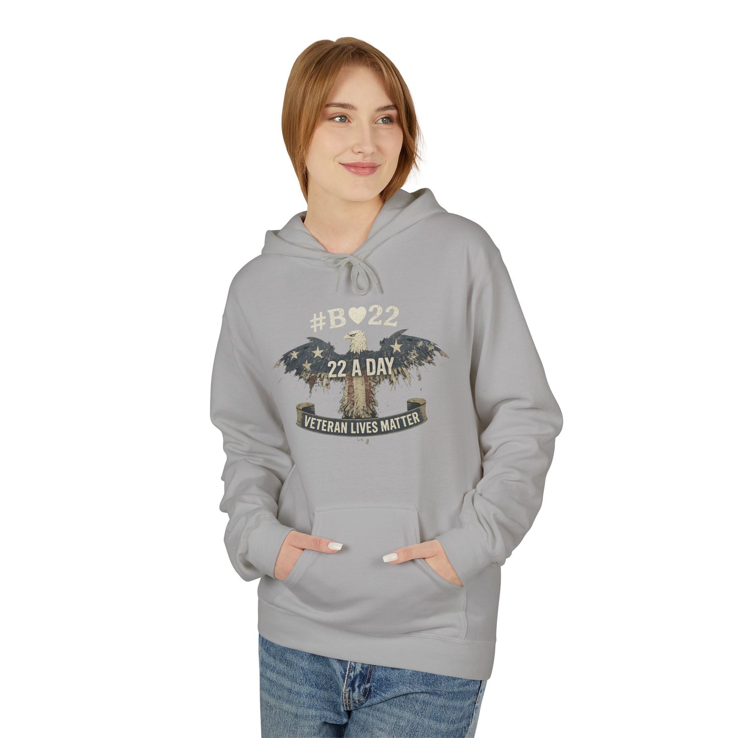 #B🤍22 Veteran Lives Matter Hoodie - Unisex Fleece Sweatshirt