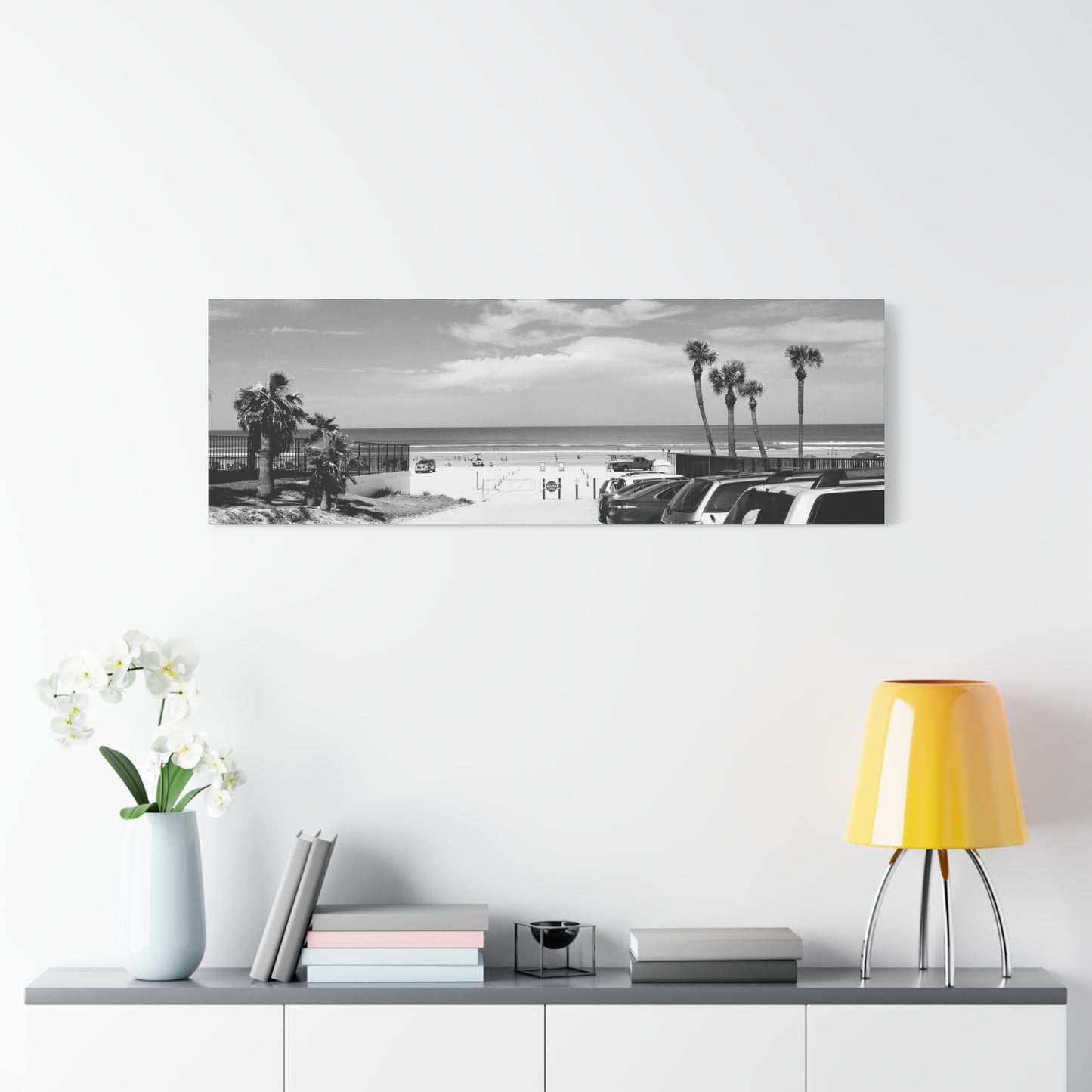 Serene Black & White Beach Vibes - Canvas Art
