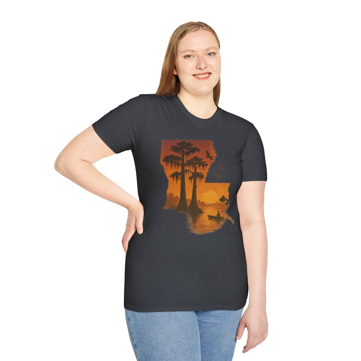 Louisiana Sunset T-Shirt, Unisex Beach Tee, Summer Vacation Shirt, Nature Lover Gift, Outdoor Adventure Apparel