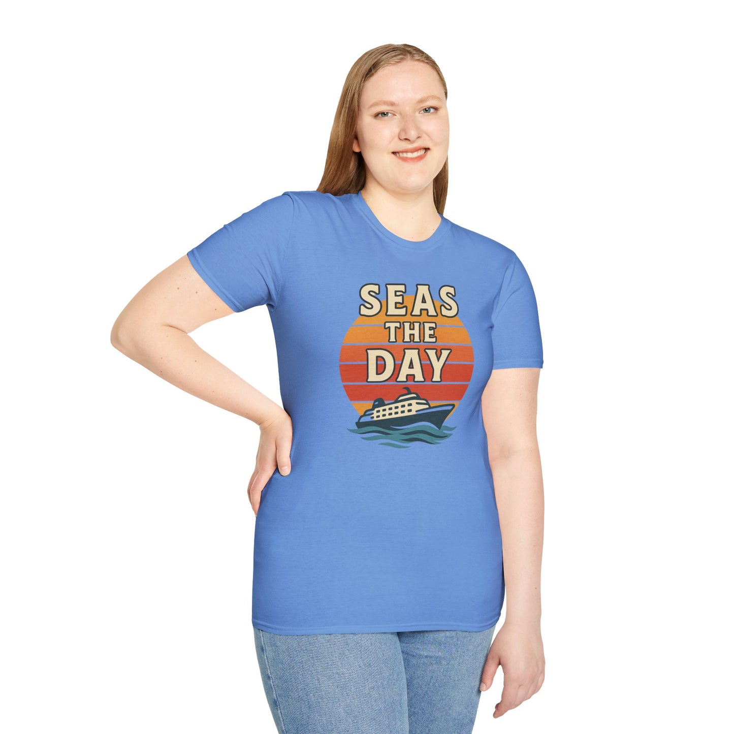 Seas the Day Unisex T-Shirt, Vintage Cruise Tee, Nautical Graphic Shirt, Summer Vacation Apparel, Beach Lover Gift