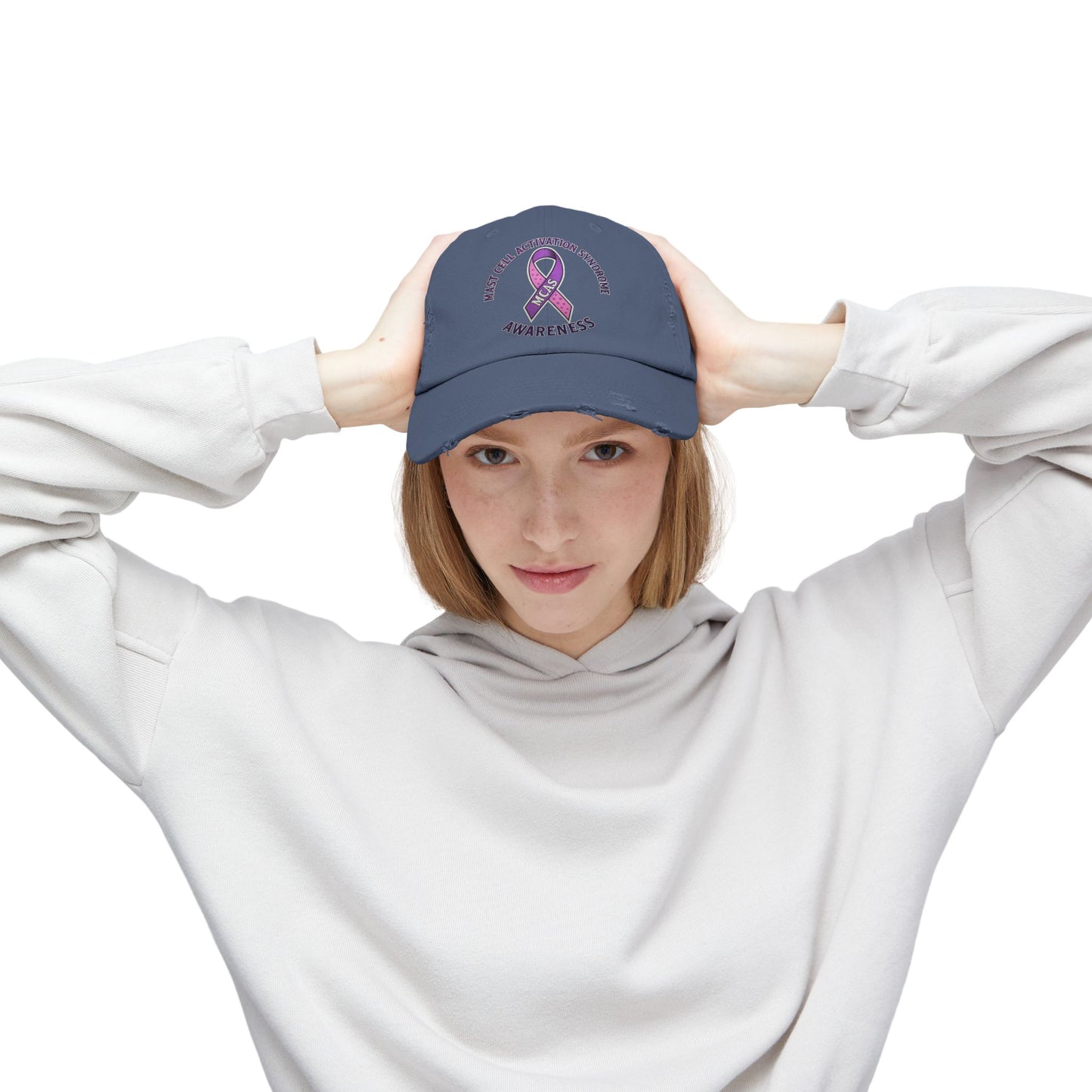 Mast Cell Activation Syndrome Unisex Distressed Awareness Hat