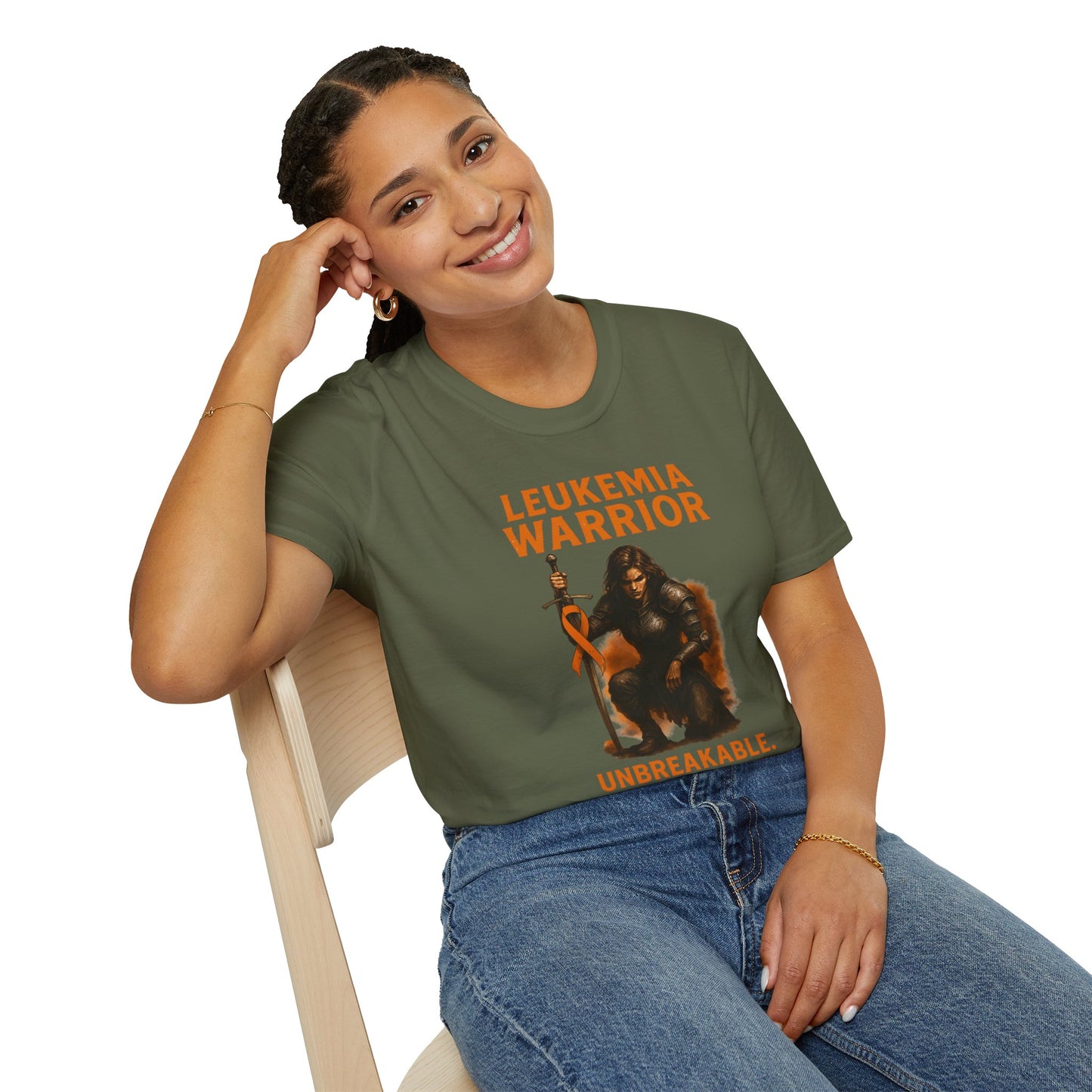 Leukemia Warrior T-Shirt - Unisex Softstyle Tee - Unbreakable, Unshakable, Unstoppable