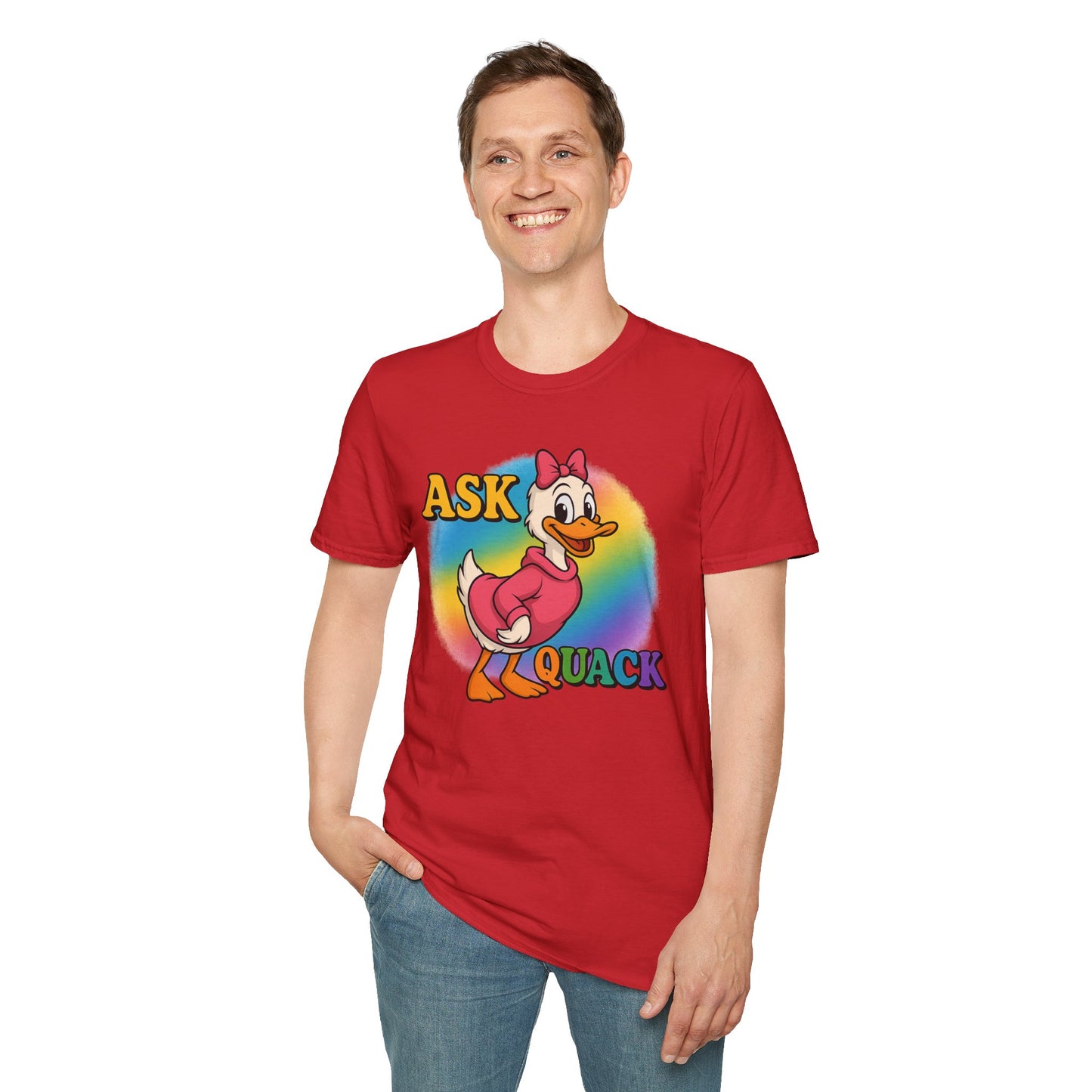 Ask Quack Duck Unisex T-Shirt - Funny Graphic Tee for Kids and Adults