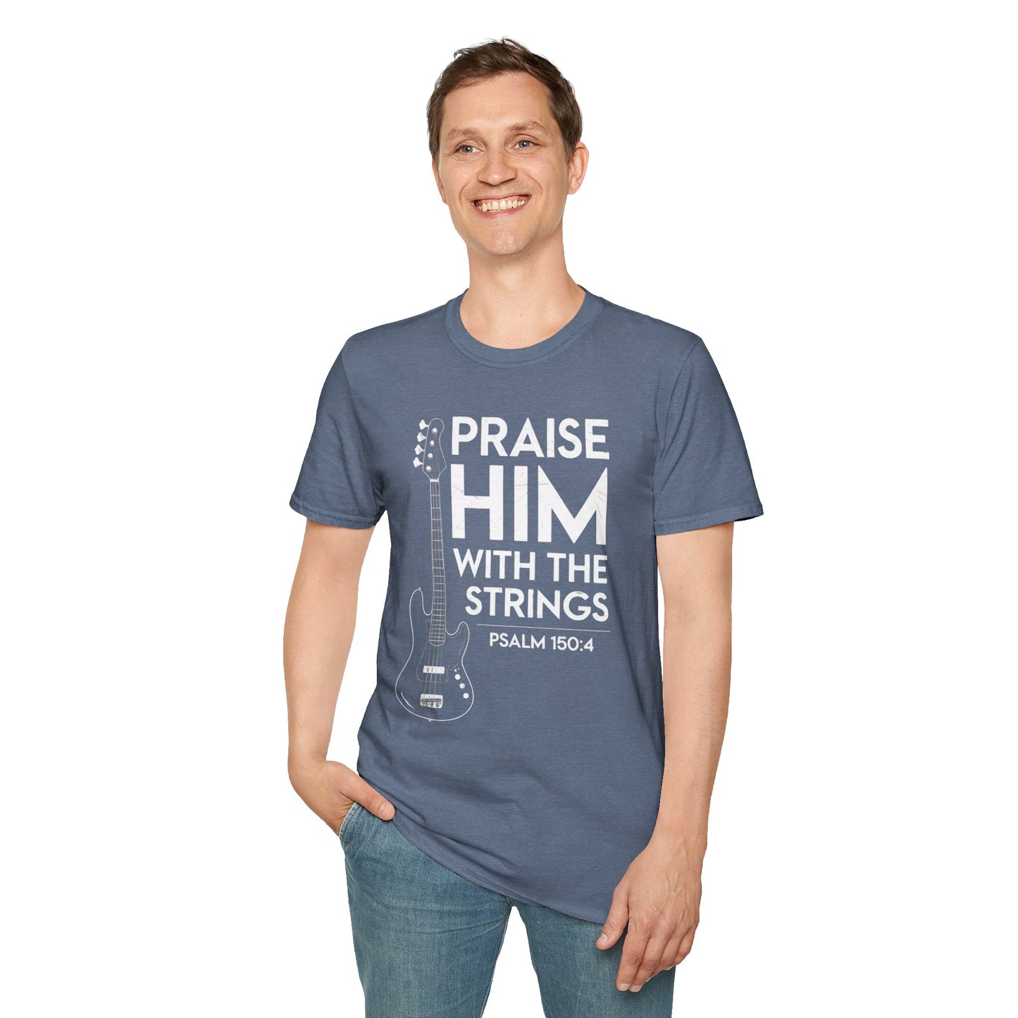 Faith Inspired Guitar T-Shirt - Praise Hime With The Strings - Psalm 150:4
