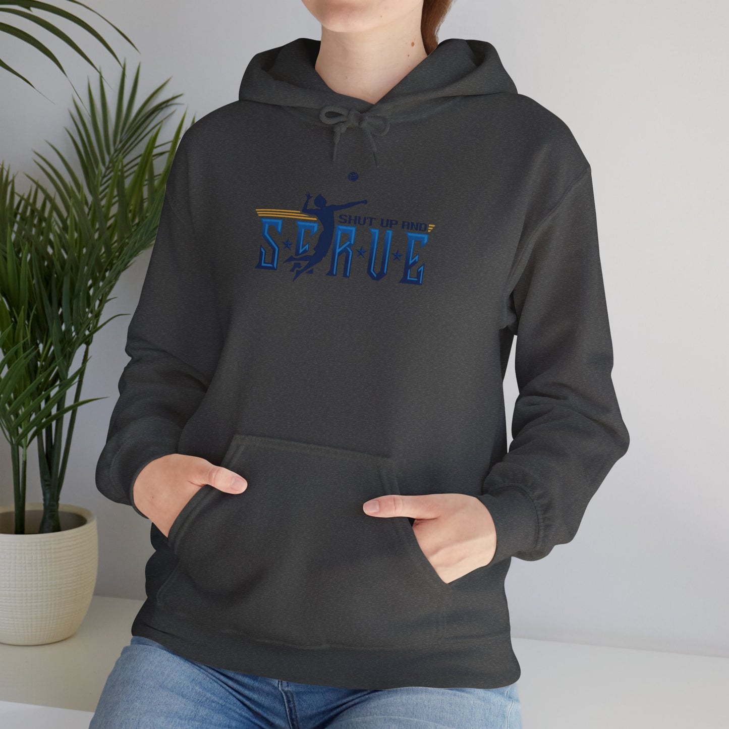 UPTIME Volleyball Hoodie with Serve Design, Unisex Sportswear, Perfect Gift for Athletes, Workout Gear, Cool Casual Wear, Back to School