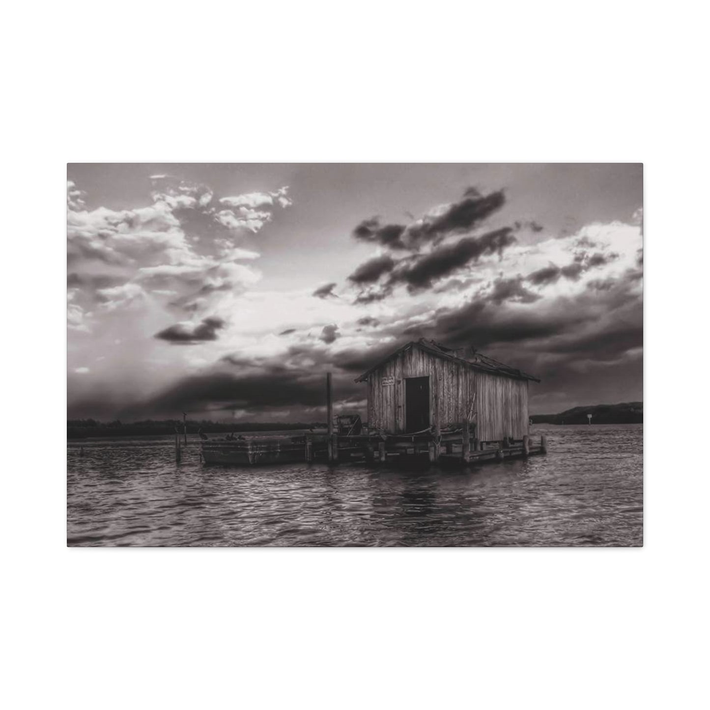 Serene Landscape Canvas Art, Rustic Home Decor, Black and White Wall Art, Perfect for Living Room, Gift for Nature Lovers