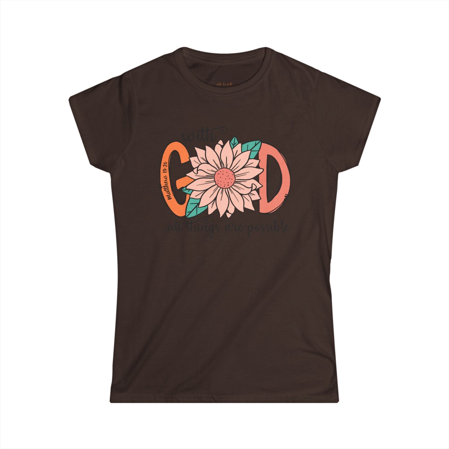 Women's Inspirational Tee - "With God All Things Are Possible" - Motivational Shirt for Faith, Spirituality, Gifts, Everyday Wear, [...]