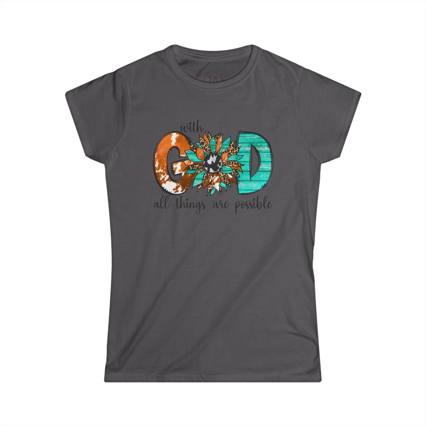 Women's Inspirational Softstyle Tee - "With God All Things Are Possible" - Faith Tee, Christian Shirt, Gift for Her, Uplifting [...]