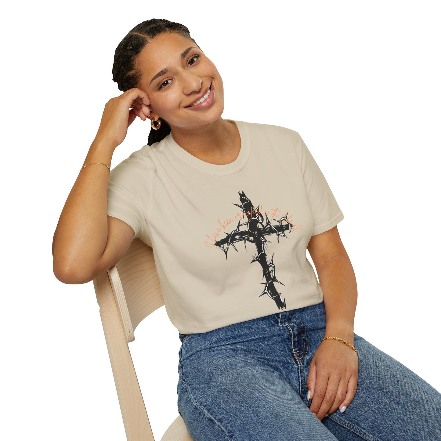 Faith Inspired Christian Cross Unisex T-Shirt - 'I Have Been Crucified with Christ' Design