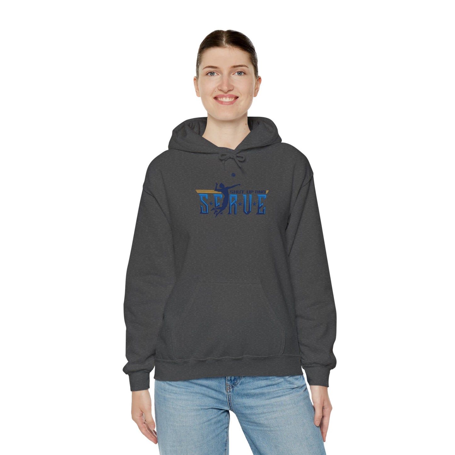 UPTIME Volleyball Hoodie with Serve Design, Unisex Sportswear, Perfect Gift for Athletes, Workout Gear, Cool Casual Wear, Back to School