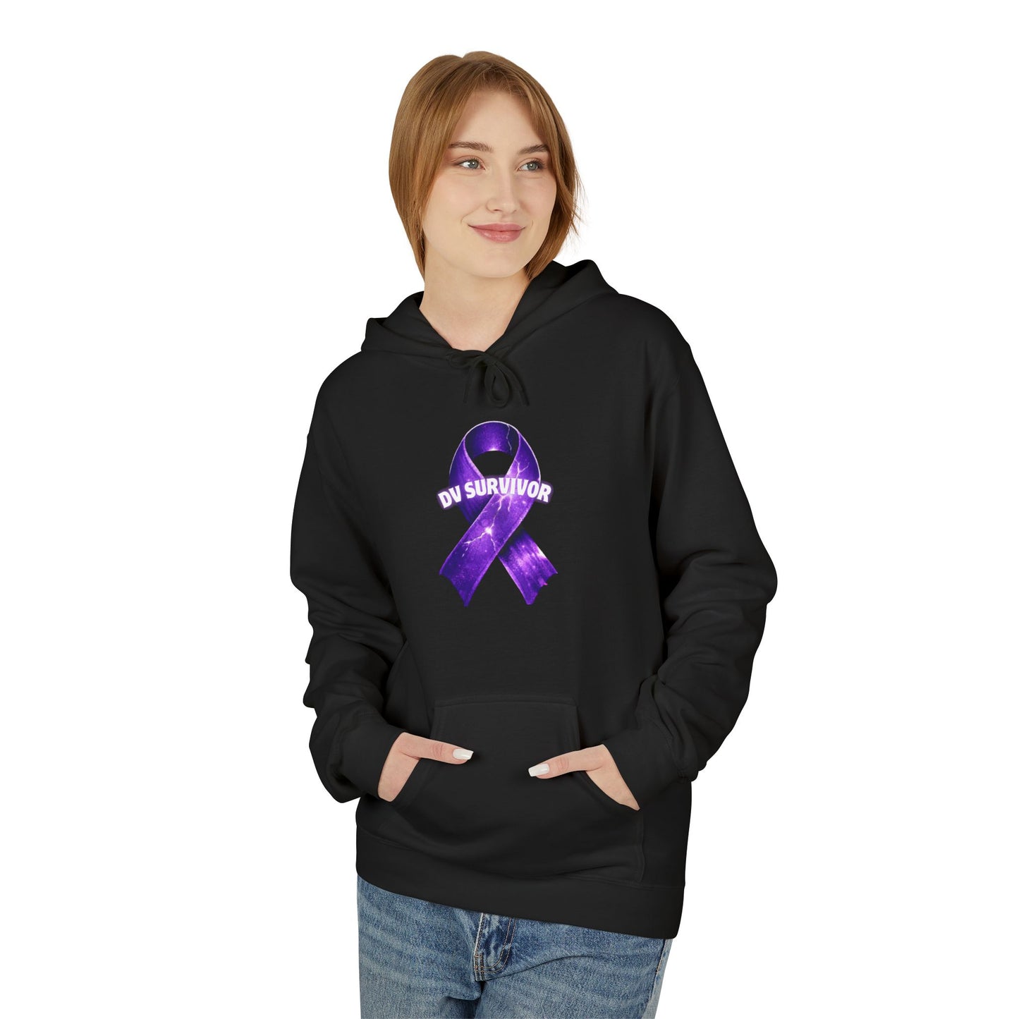 Domestic Violence(DV) Survivor - Unisex Midweight Softstyle Fleece Hoodie Domestic Violence Awareness