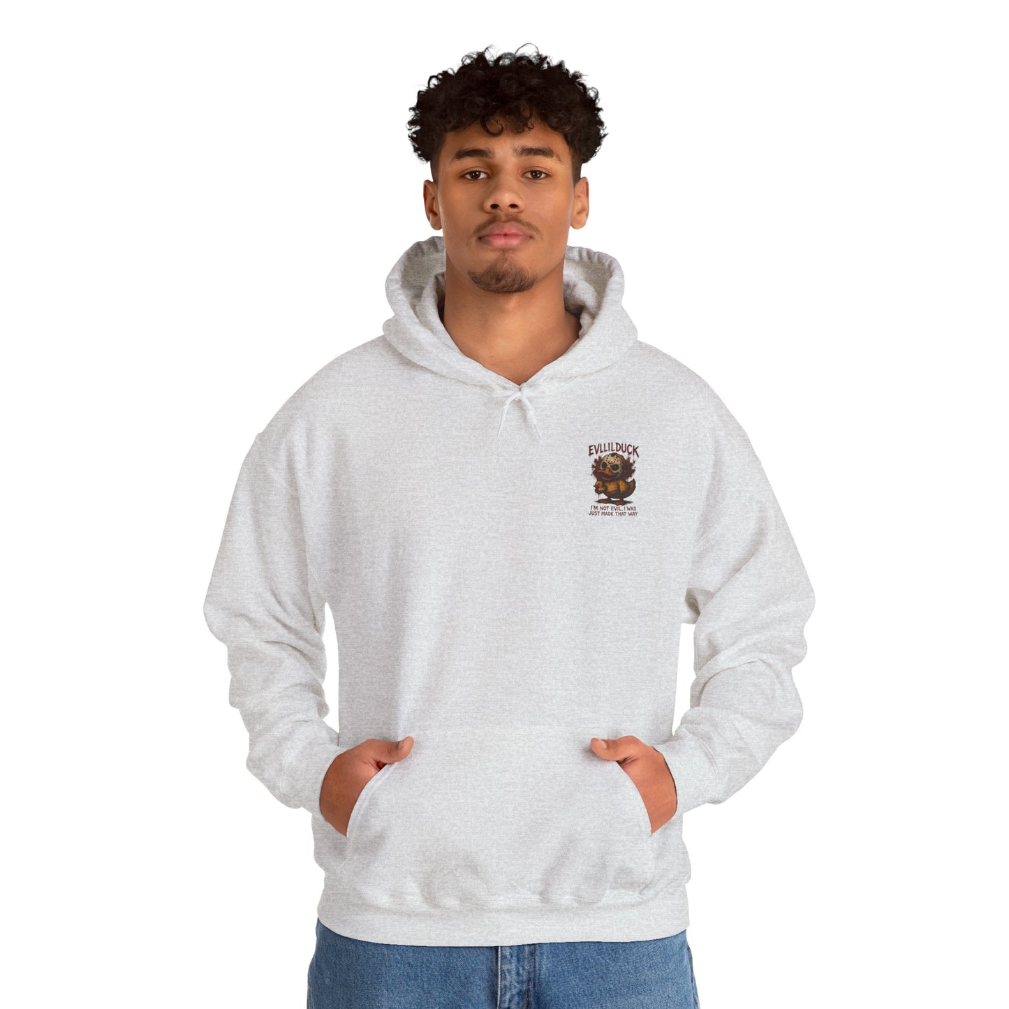 Evllilduck Funny Horror Themed Hoodie - Unisex Sweatshirt for Halloween