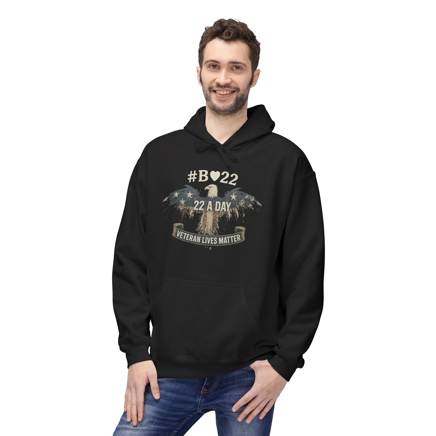 #B🤍22 Veteran Lives Matter Hoodie - Unisex Fleece Sweatshirt