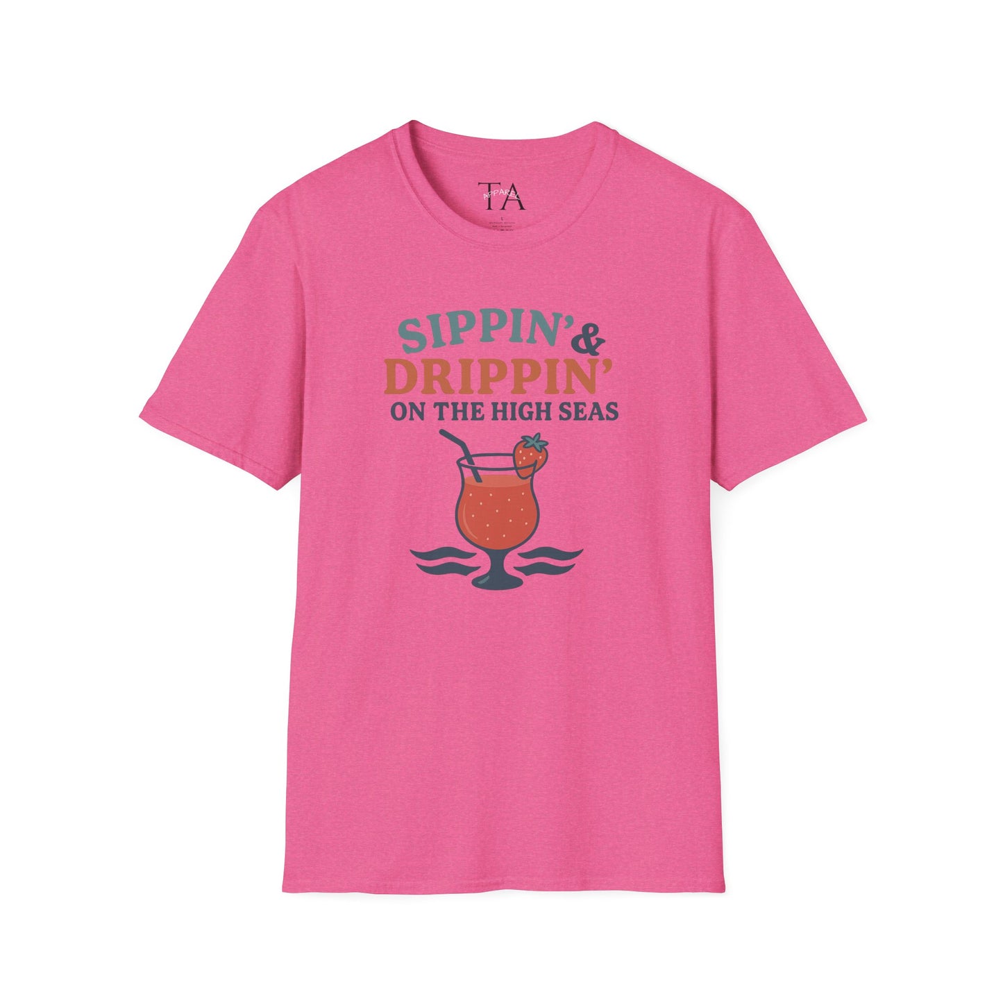Nautical Cocktail T-Shirt - Sippin & Drippin Summer Vibes Beach Party Wear